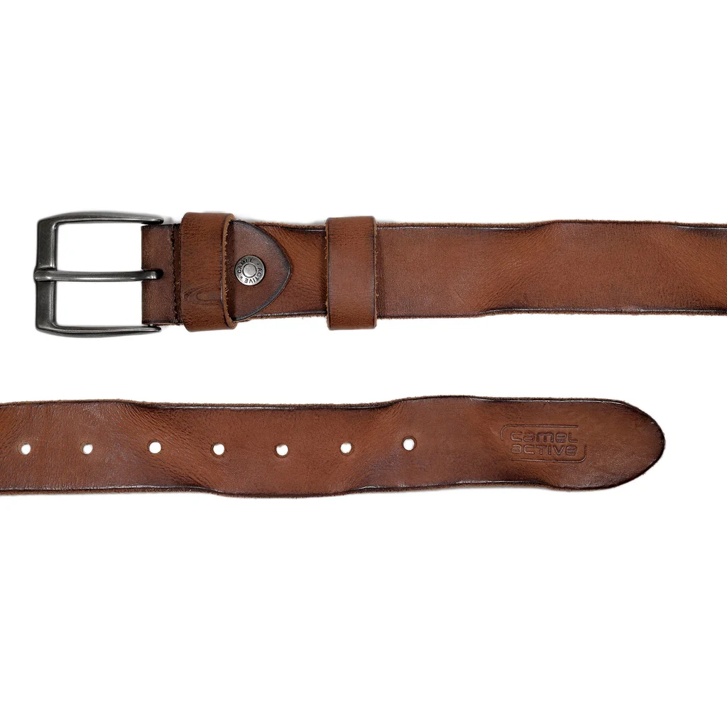 camel active Men's Genuine Cowhide Leather Belt Irregular Finished With Raw Edge - Brown 1643HRG-22#BRN - Image 6