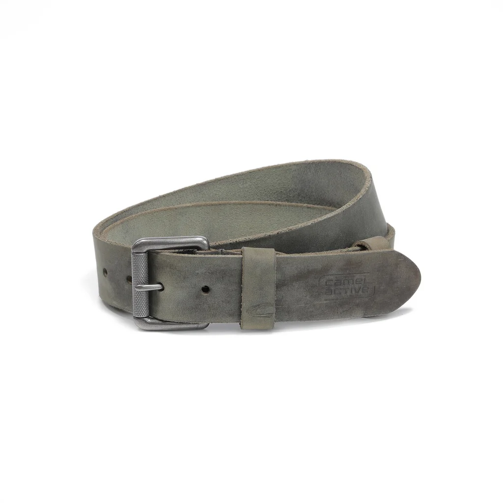camel active Men's Genuine Cowhide Leather Belt Pull Up Finished With Raw Edge - Army 1644HRG-22#AMY - Image 3