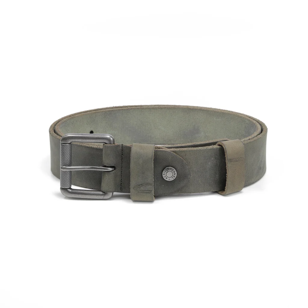 camel active Men's Genuine Cowhide Leather Belt Pull Up Finished With Raw Edge - Army 1644HRG-22#AMY - Image 4