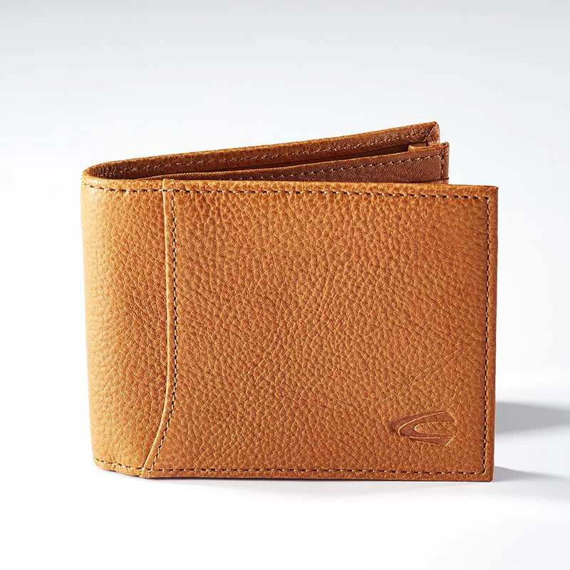 camel active Men's Genuine Cowhide Leather Bi Fold Wallet 6 Card Slots Drum Finished - Brown ESW0804HGG0#BRN - Image 2
