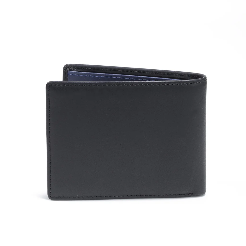 camel active Men's Genuine Cowhide Leather Bi Fold Wallet 6 Card Slots Wax Finished - Black SW0812BS2#BLK - Image 3