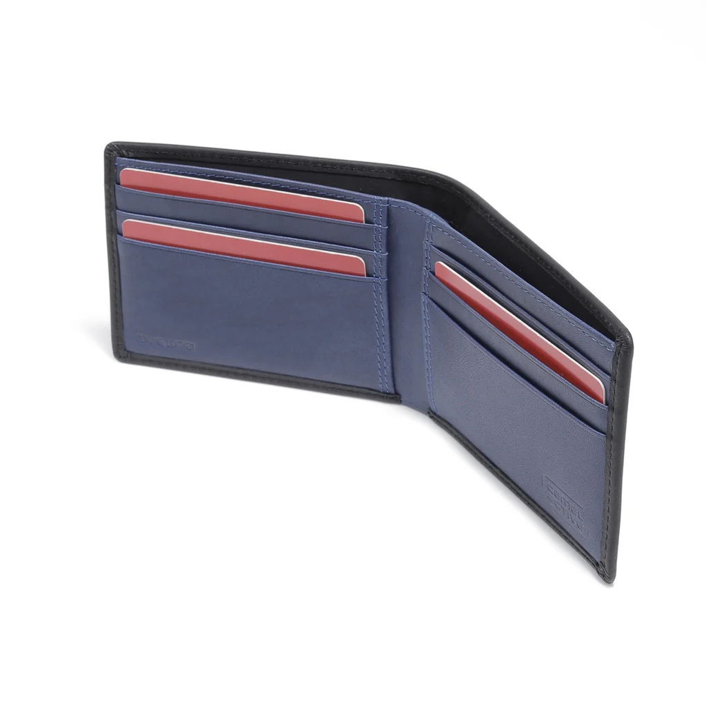 camel active Men's Genuine Cowhide Leather Bi Fold Wallet 6 Card Slots Wax Finished - Black SW0812BS2#BLK - Image 6