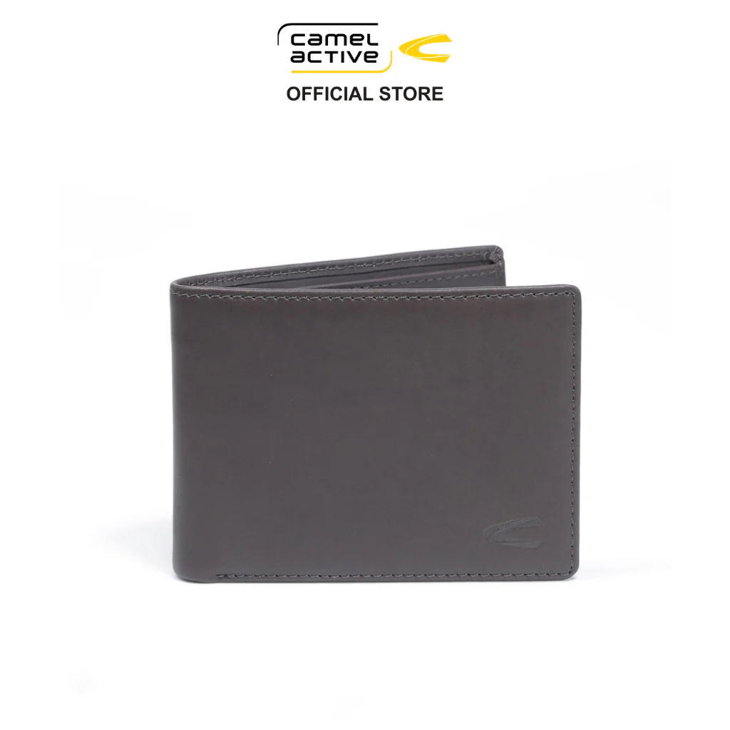 camel active Men's Genuine Cowhide Leather Bi Fold Wallet 6 Card Slots Wax Finished -Dark Brown SW2B21WX2#DBN