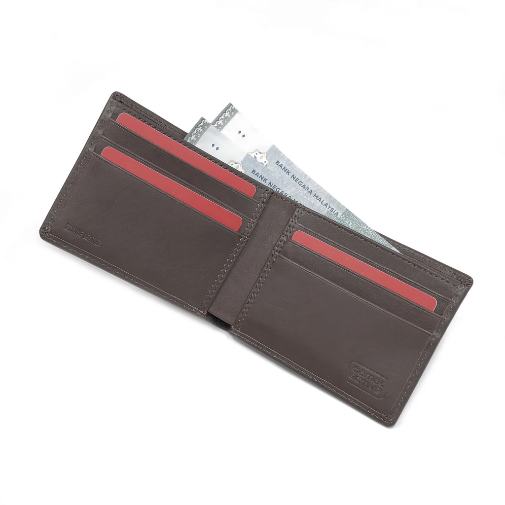 camel active Men's Genuine Cowhide Leather Bi Fold Wallet 6 Card Slots Wax Finished -Dark Brown SW2B21WX2#DBN - Image 6