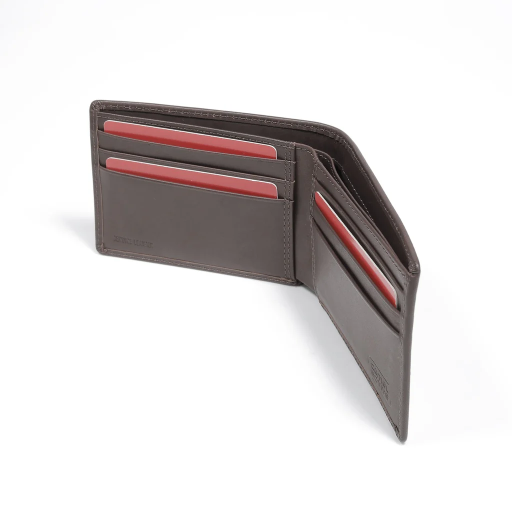 camel active Men's Genuine Cowhide Leather Bi Fold Wallet 6 Card Slots Wax Finished -Dark Brown SW2B21WX2#DBN - Image 7