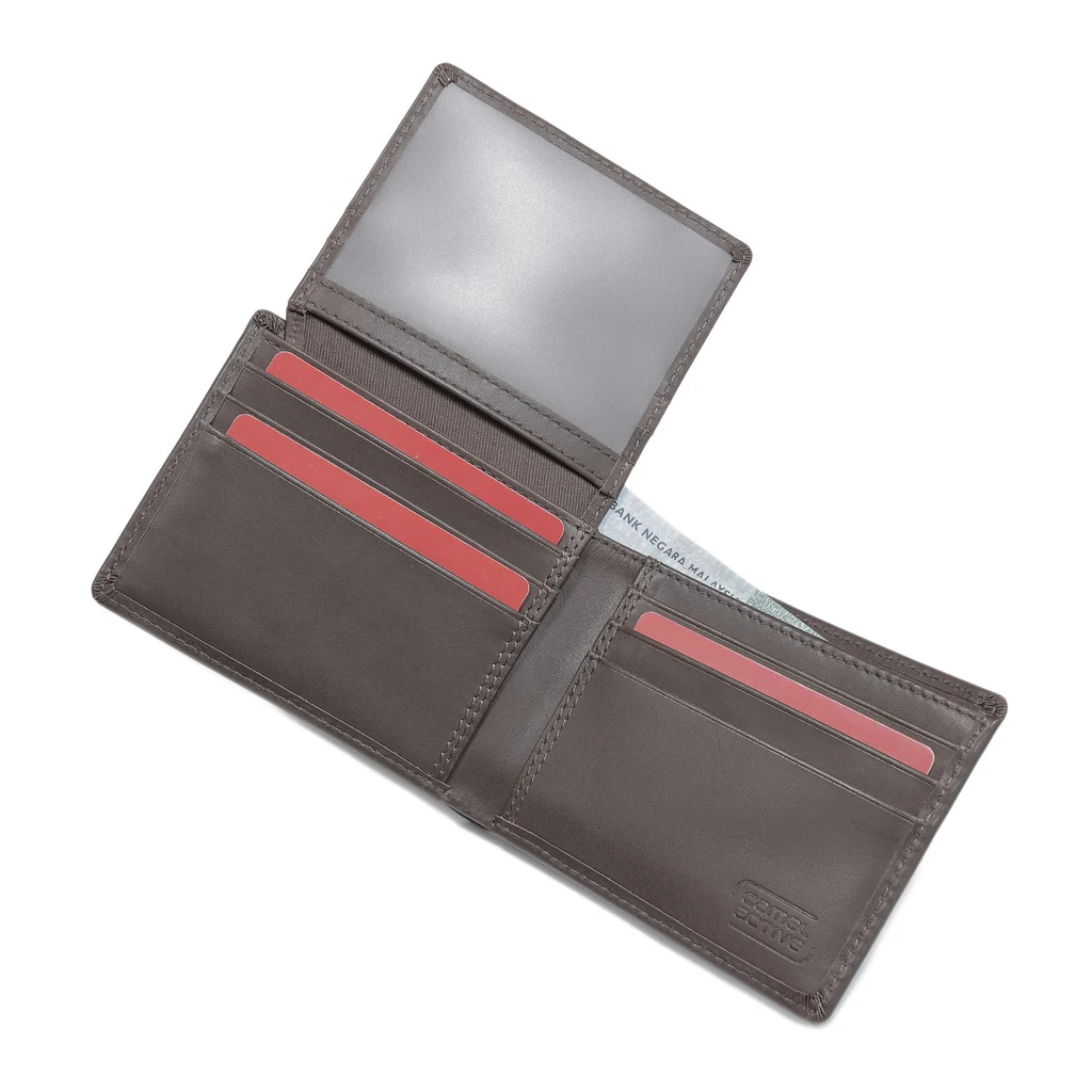 camel active Men's Genuine Cowhide Leather Bi Fold Wallet 9 Card Slots - Dark Brown UBF2B23WX2#DBN - Image 8