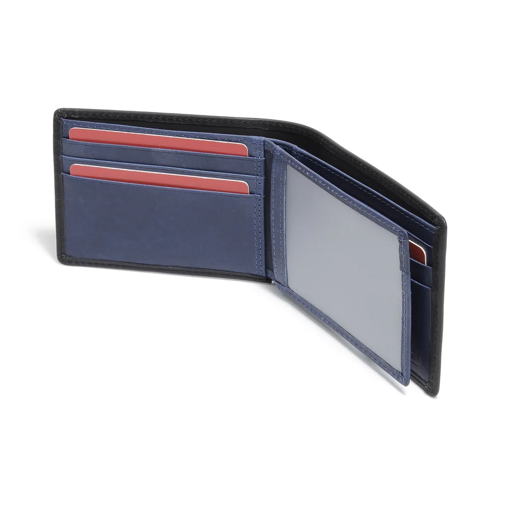 camel active Men's Genuine Cowhide Leather Bi Fold Wallet 9 Card Slots Wax Finished - Black SBF0814BS2#BLK - Image 6