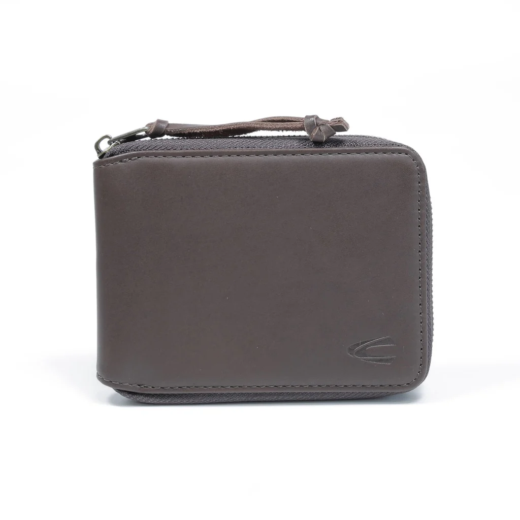 camel active Men's Genuine Cowhide Leather Zip Bi Fold Wallet 6 Card Slots - Dark Brown ZSW2B24WX2#DBN - Image 2
