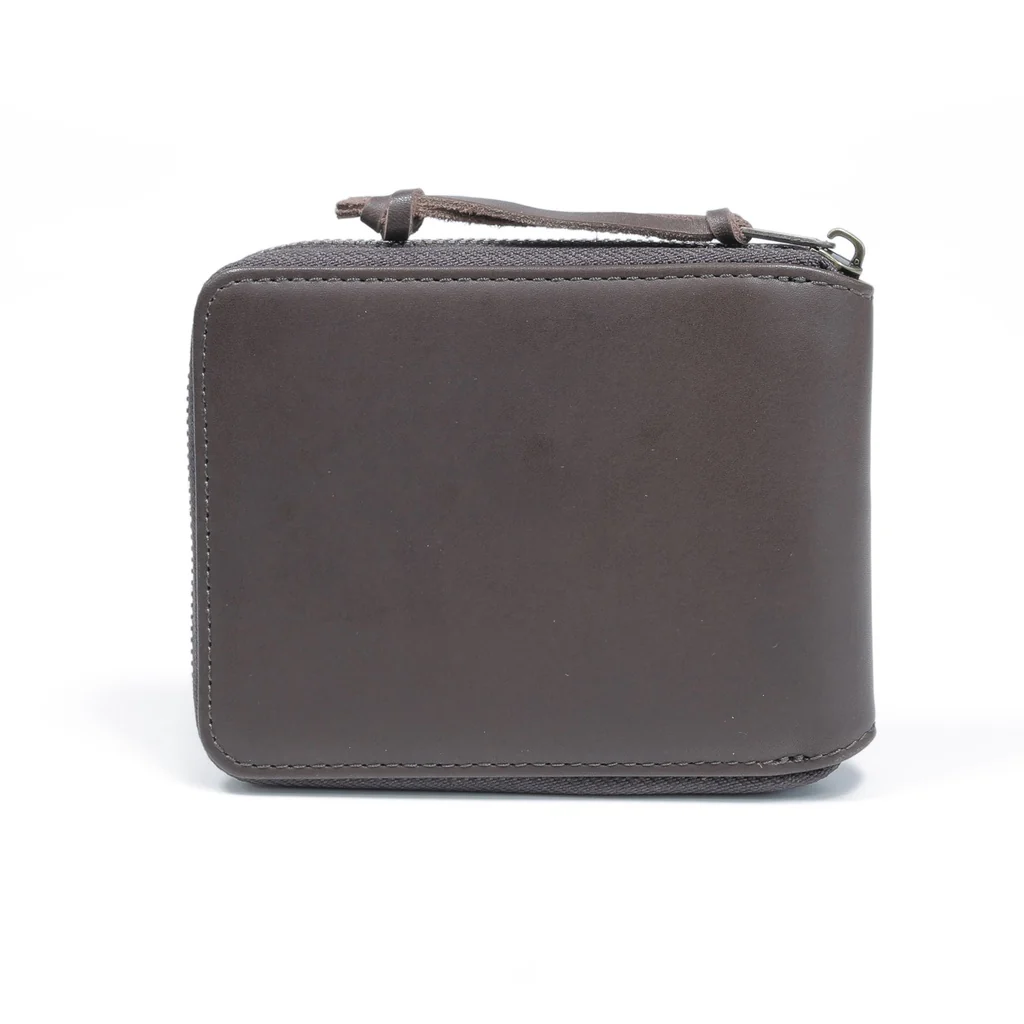 camel active Men's Genuine Cowhide Leather Zip Bi Fold Wallet 6 Card Slots - Dark Brown ZSW2B24WX2#DBN - Image 3