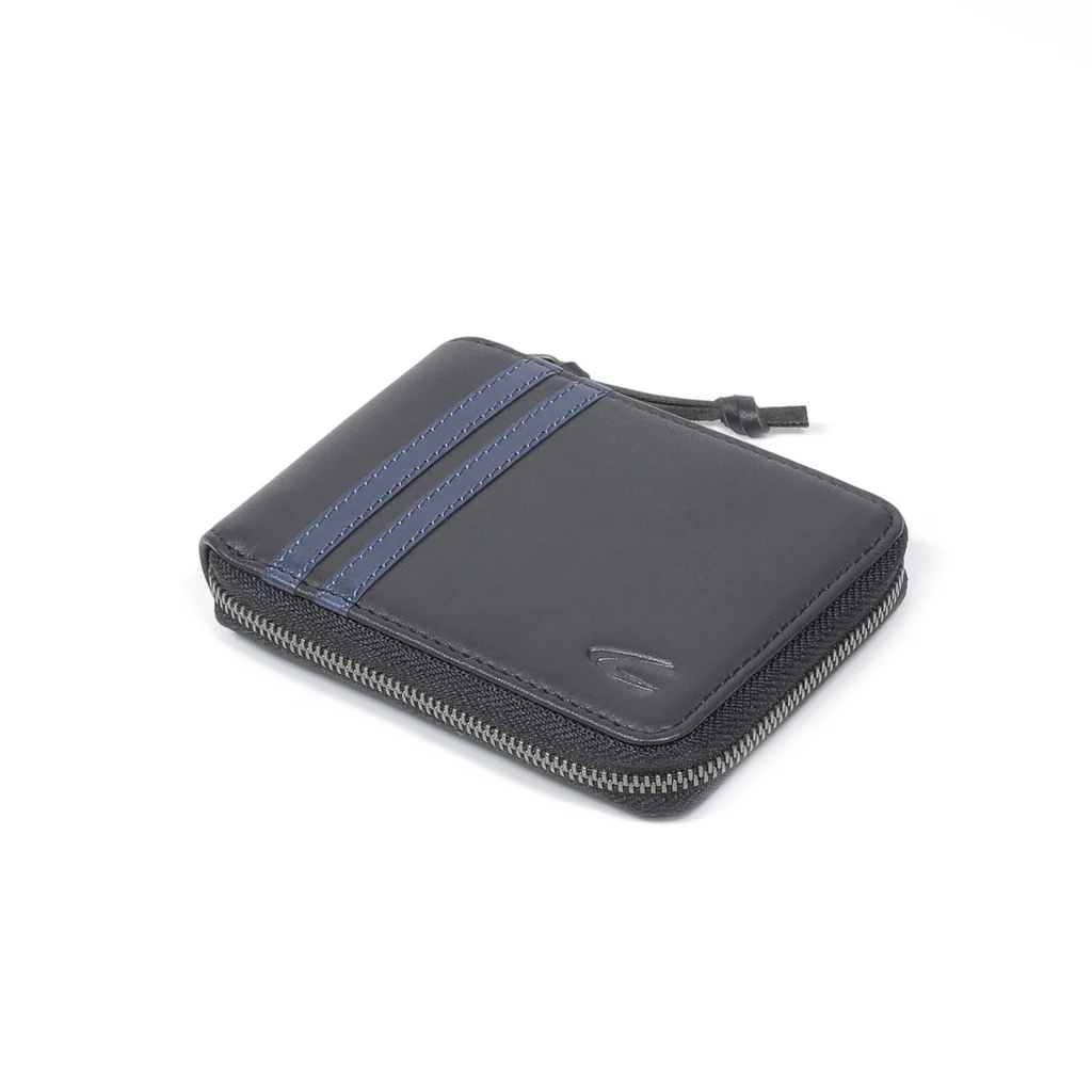 camel active Men's Genuine Cowhide Leather Zip Bi Fold Wallet 8 Card Slots Wax Finished -Black ZSW2604EL2#BLK - Image 6