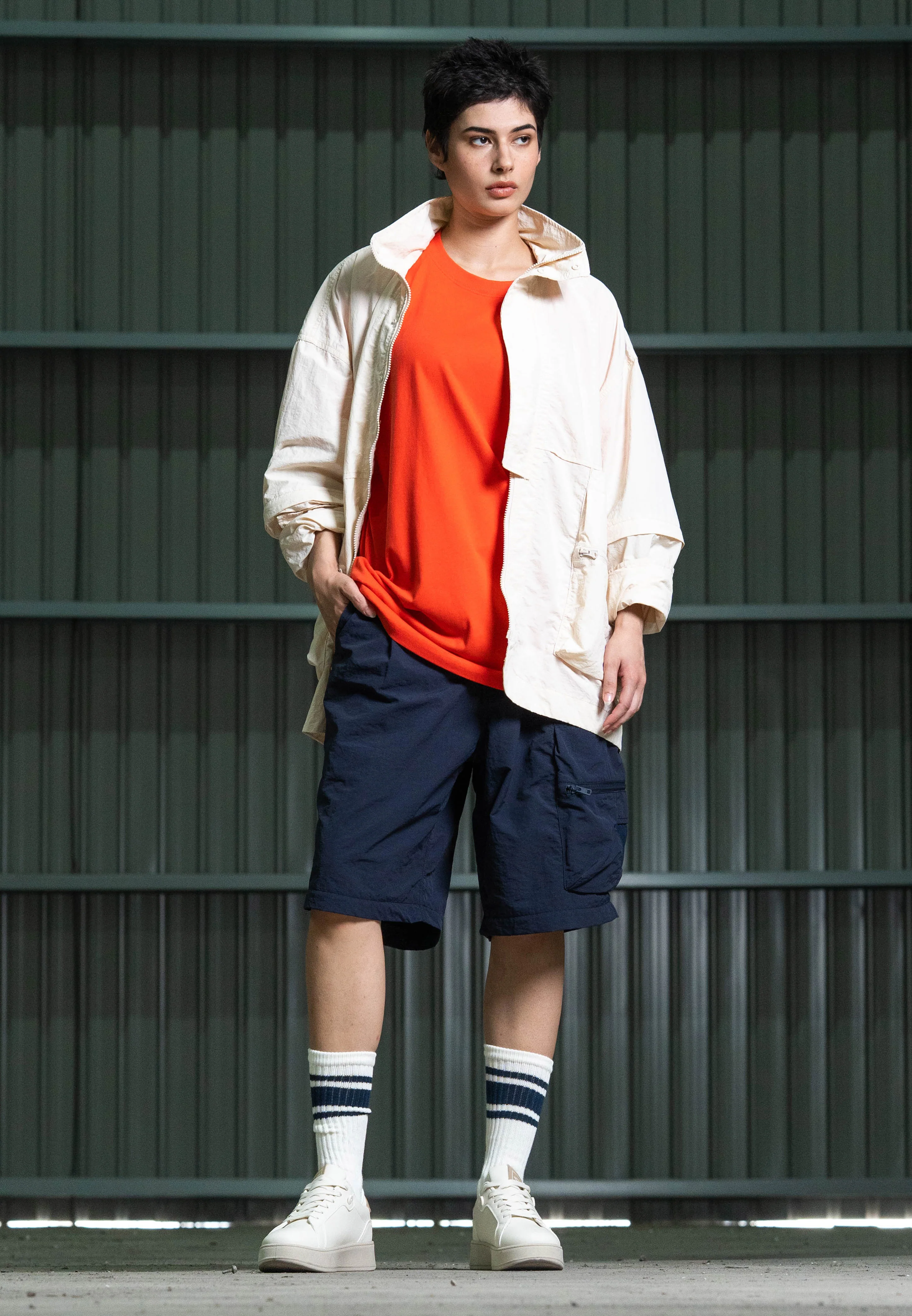 C by camel active Unisex Adaptable Jacket - Oversized Performance Nylon Cream Jacket 600-Z25C0270 - Image 12