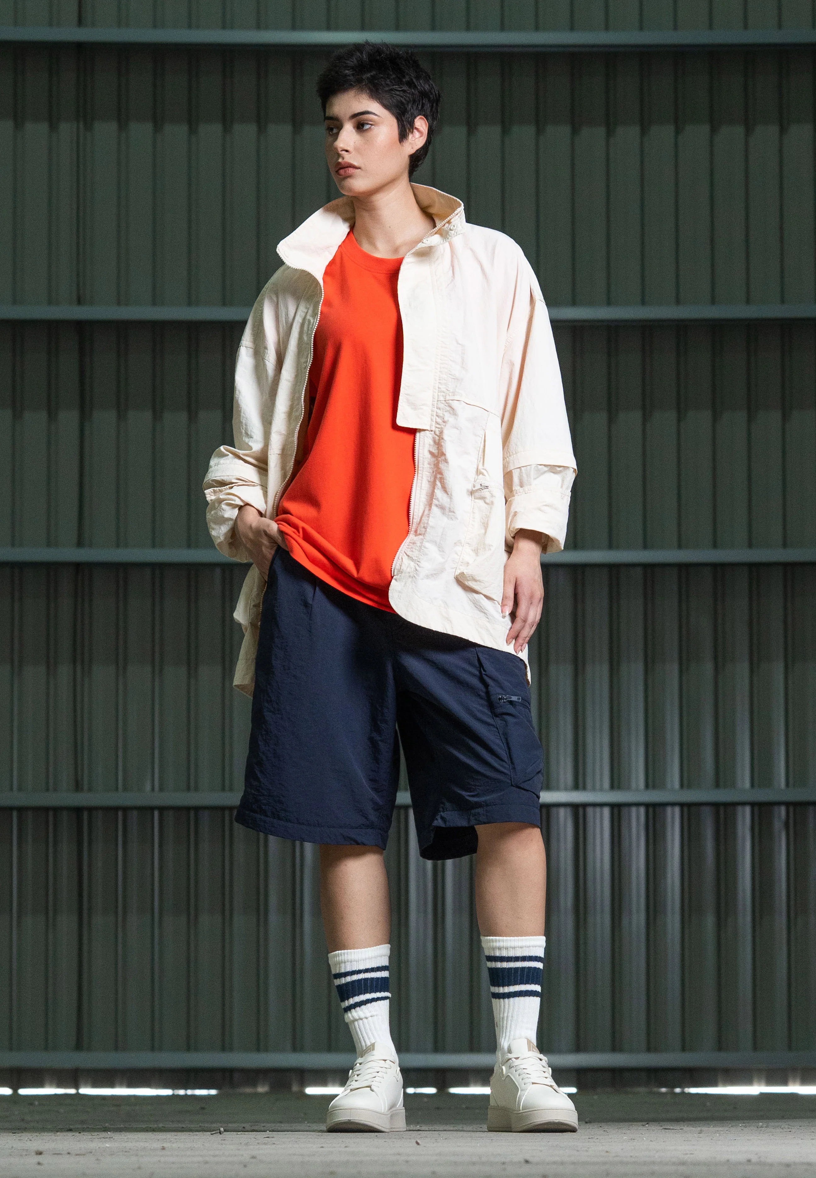 C by camel active Unisex Adaptable Jacket - Oversized Performance Nylon Cream Jacket 600-Z25C0270 - Image 13