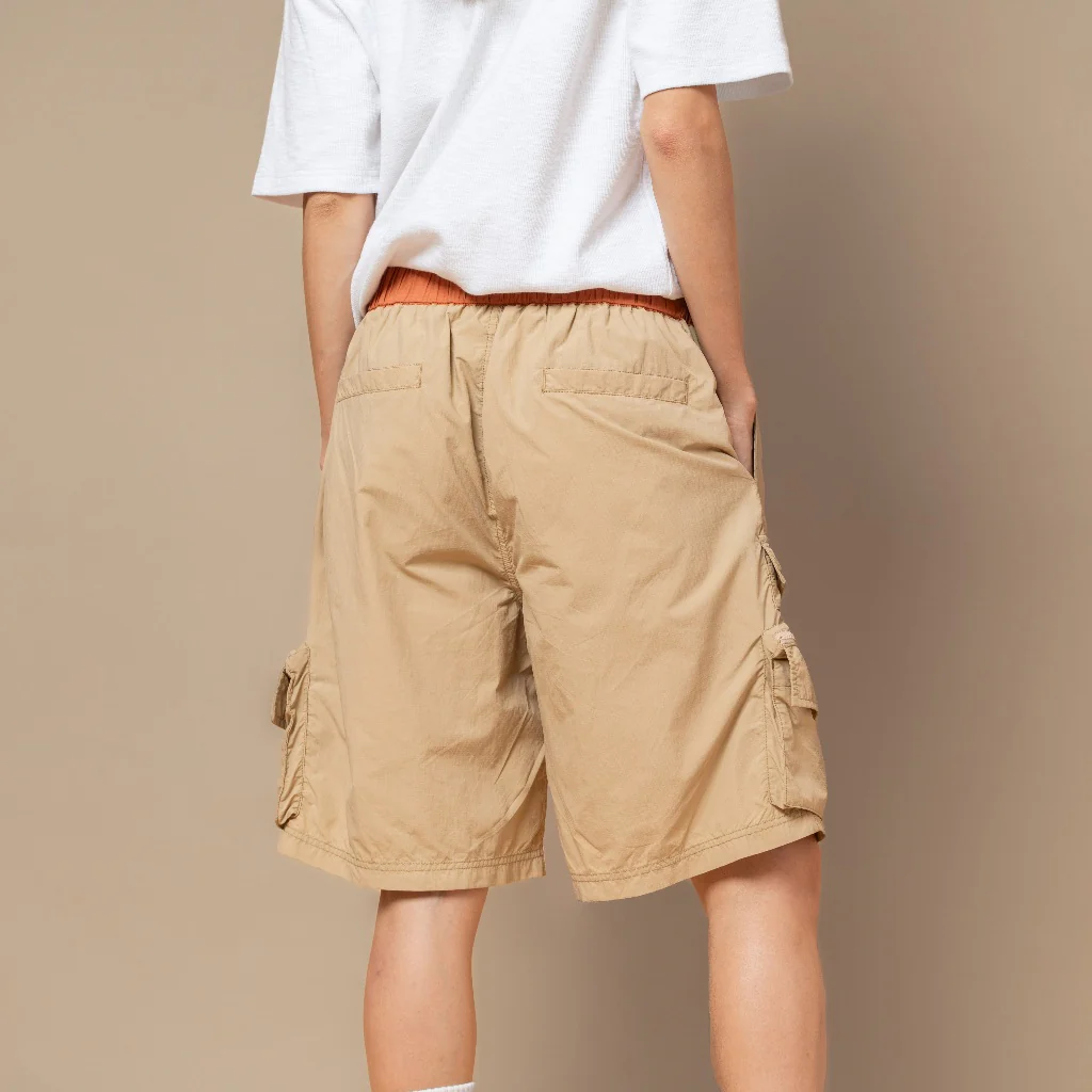 C by camel active Unisex Cargo Short - Loose Fit Performance Nylon Beige Short Pants 303-SS25C0921 - Image 3