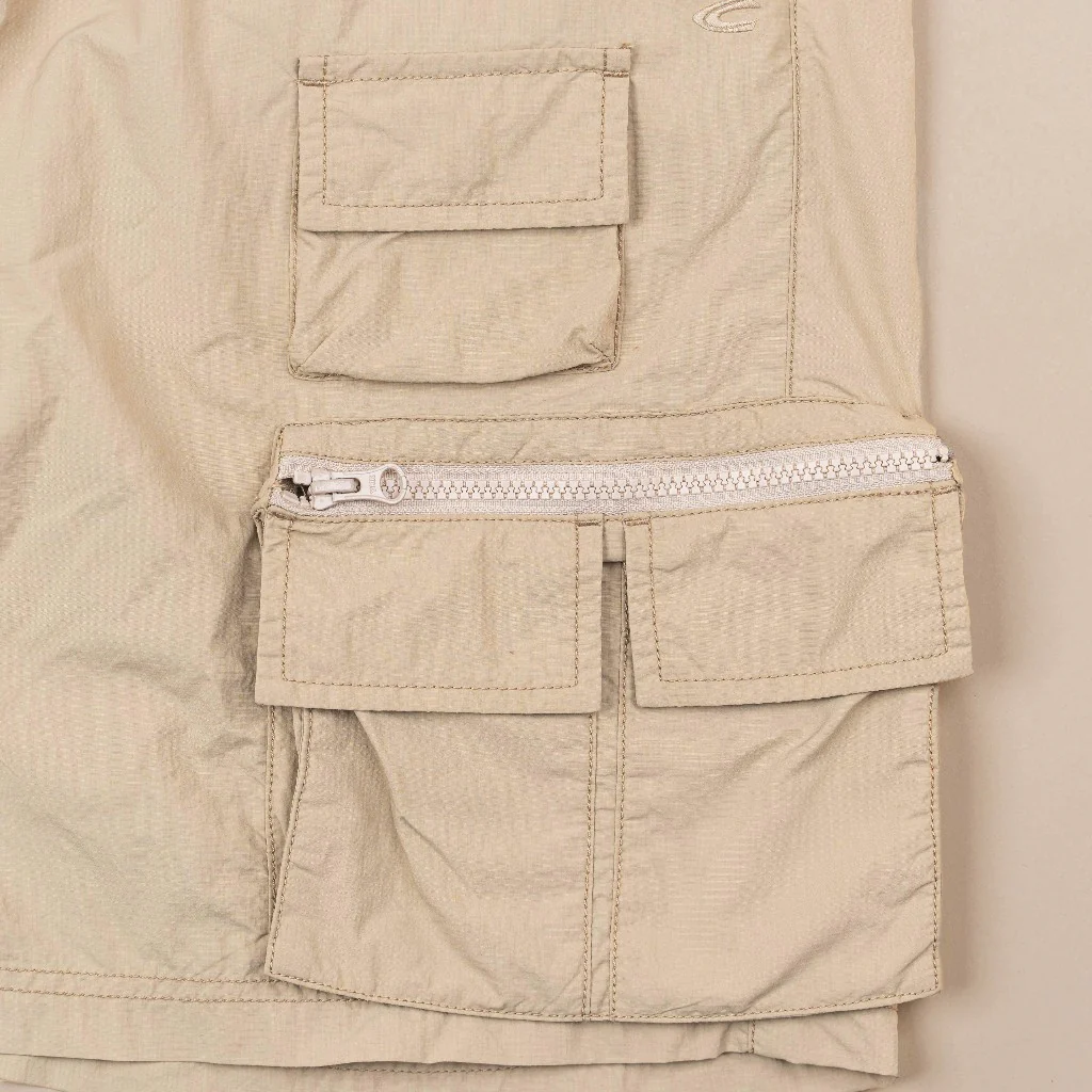 C by camel active Unisex Cargo Short - Loose Fit Performance Nylon Beige Short Pants 303-SS25C0921 - Image 5