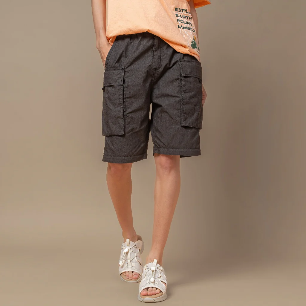 C by camel active Unisex Detachable Cargo Trousers - Baggy Fit Premium Cotton Blend Black Long Pants 300-SS25C0920 - Image 4