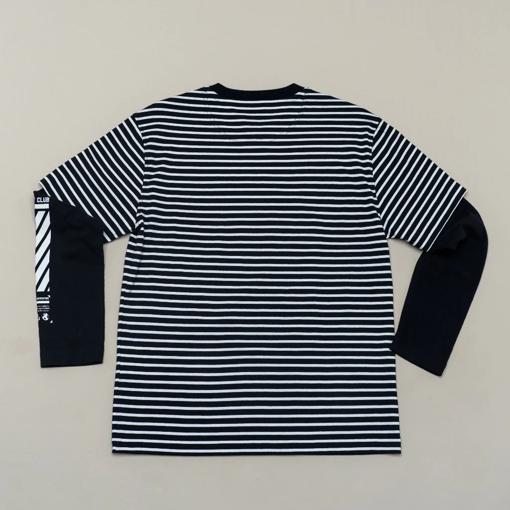 C by camel active Unisex Layered Long Sleeve T-Shirt - Loose Fit with 100% Soft Cotton Black Tee 290-AW24CF216 - Image 5