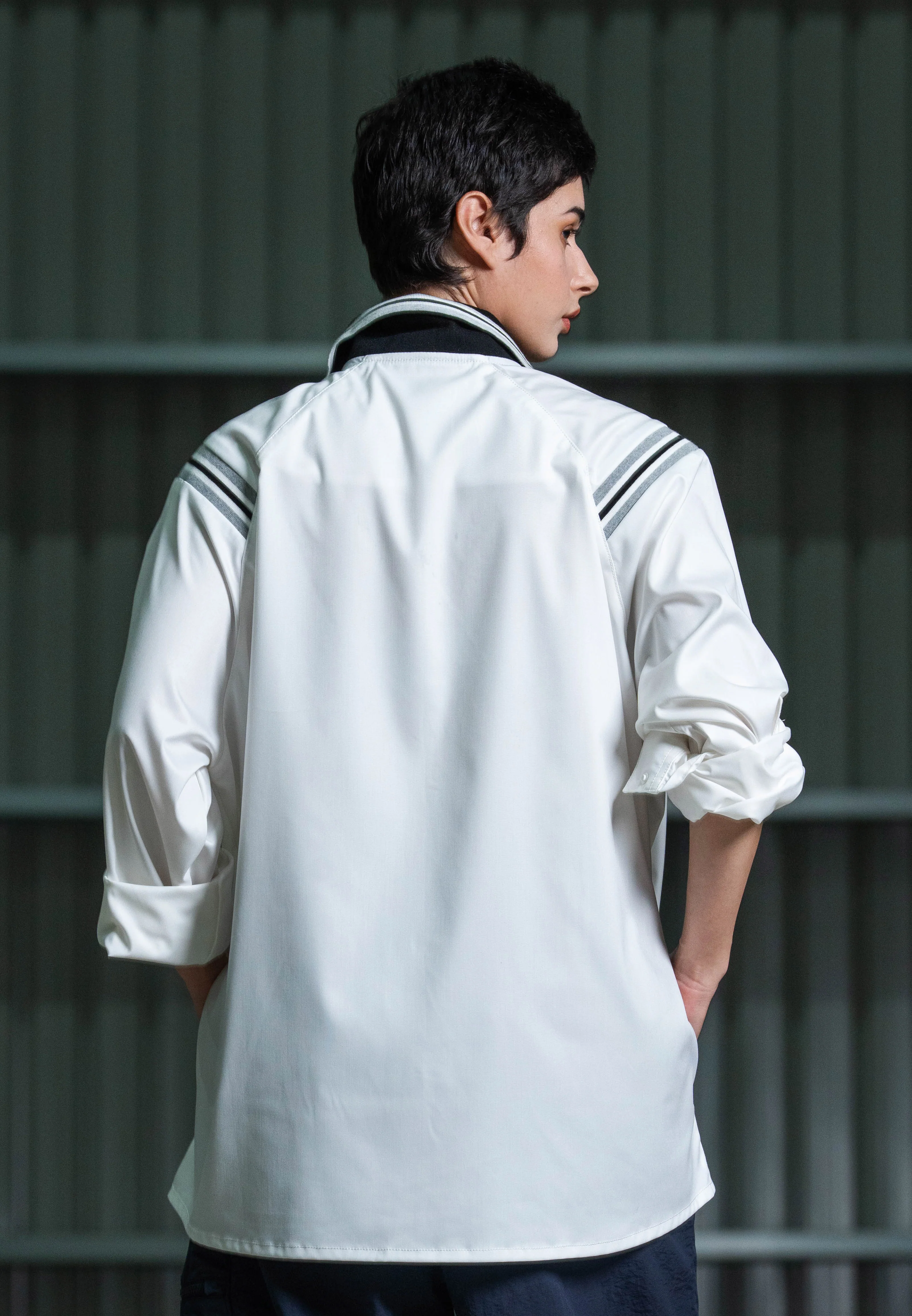 C by camel active Unisex Overshirt - Oversized Poly-Viscose-Spandex Blend Off White Overshirt 600-Z25CK0269 - Image 11