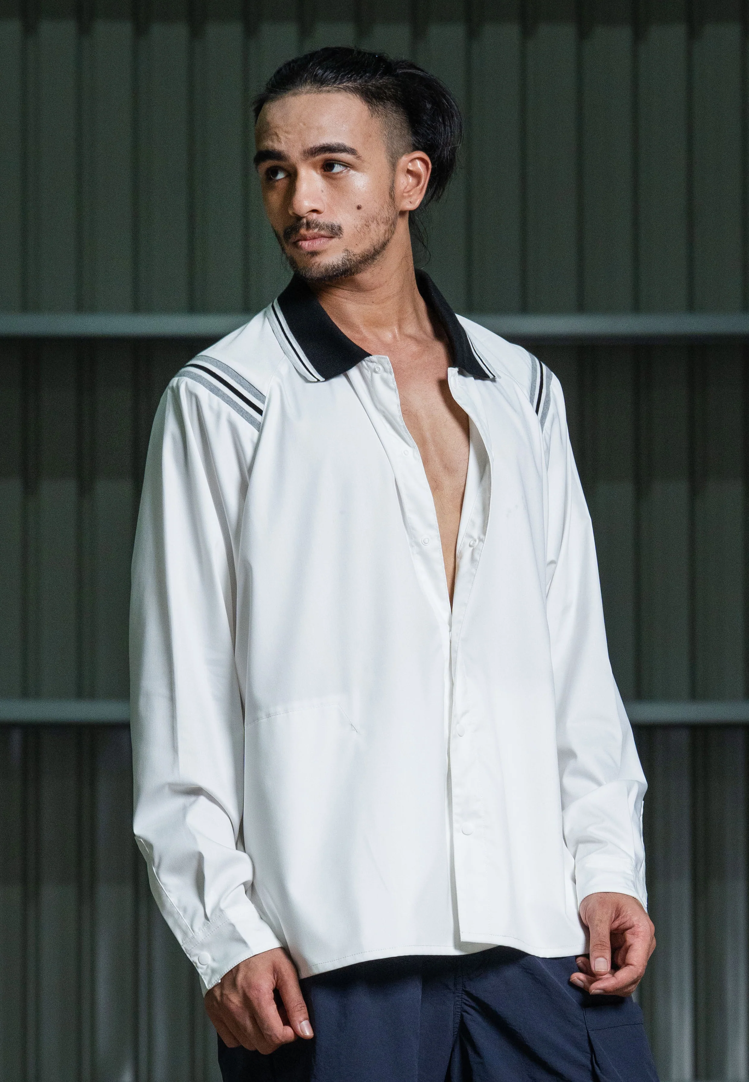 C by camel active Unisex Overshirt - Oversized Poly-Viscose-Spandex Blend Off White Overshirt 600-Z25CK0269 - Image 4