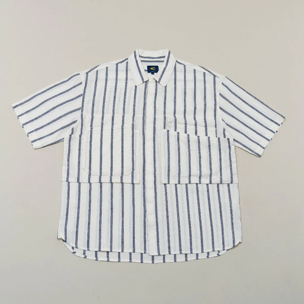 C by camel active Unisex Short Sleeve Shirt - Oversized Cotton Linen Sand Shirt 102-AW24C1834 - Image 4