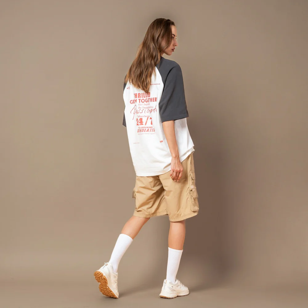 C by camel active Unisex T-shirt - Oversized Fit Comfy Cotton Charcoal Tee 282-SS25C2886 - Image 3