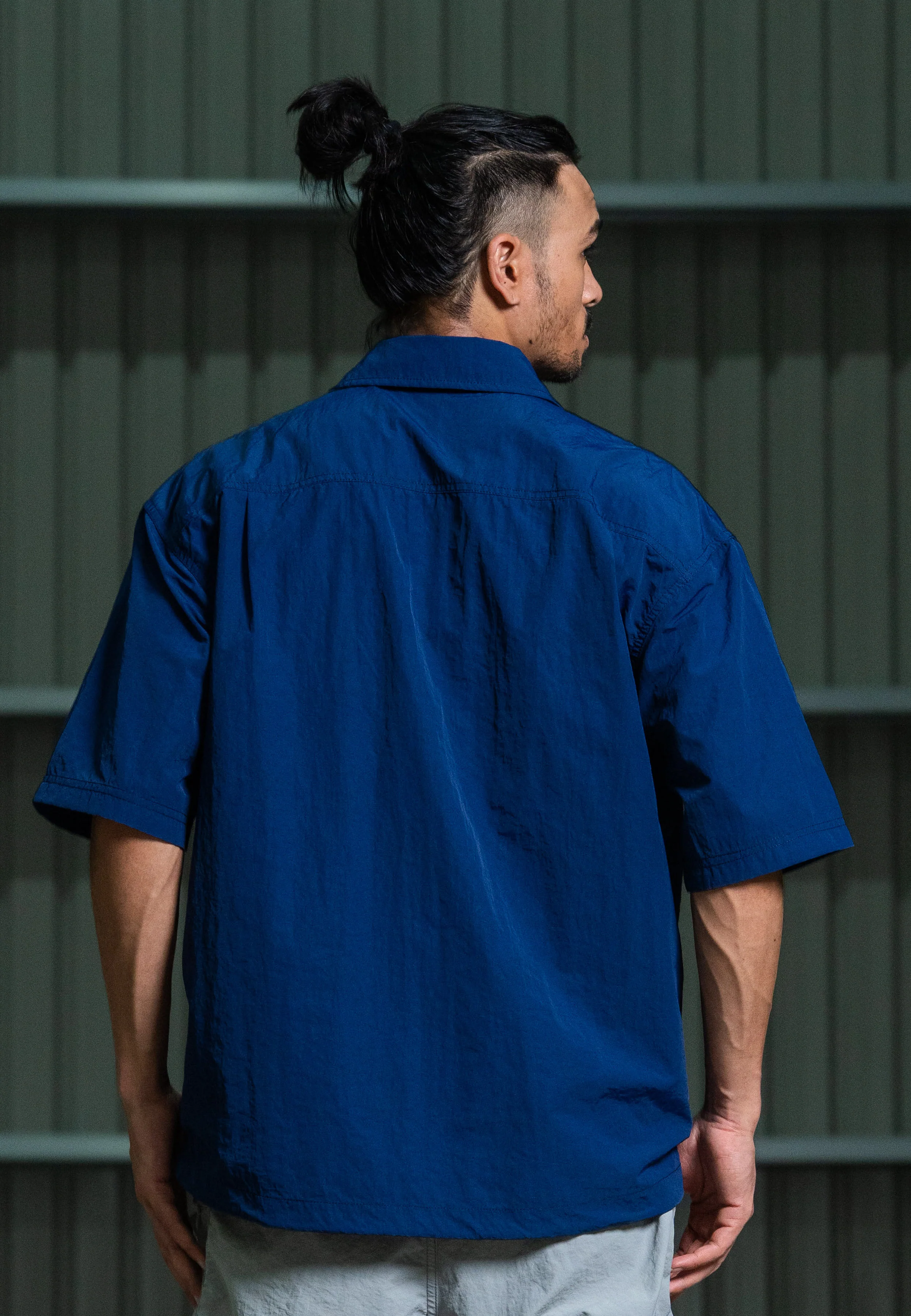 C by camel active Unisex  Short Sleeve Shirt - Oversized  Performance Nylon Indigo Blue Shirt 102-Z25C1876 - Image 5