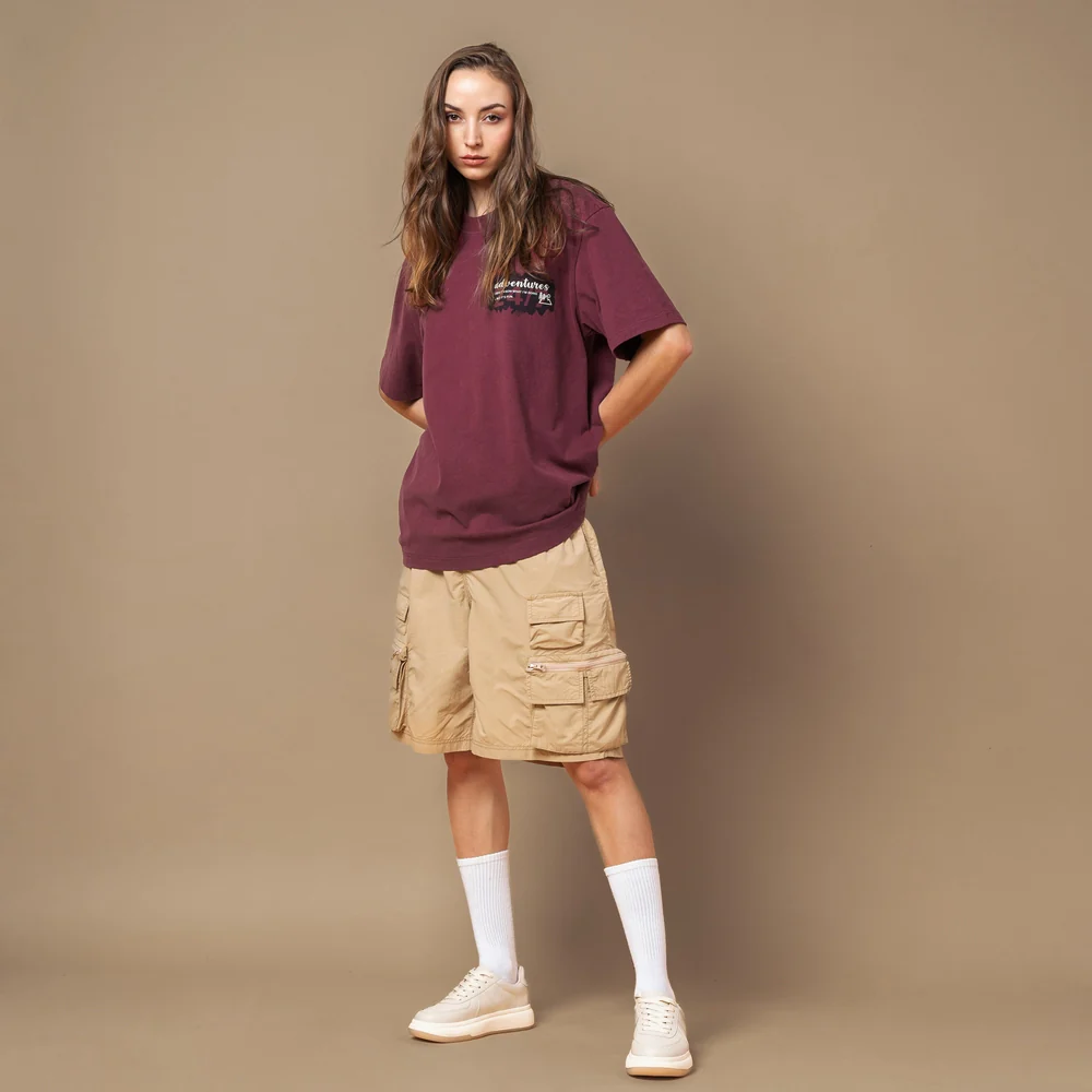 C by camel active Unisex T-shirt - Loose Fit Comfy Cotton Mahogany Tee 282-SS25C2889