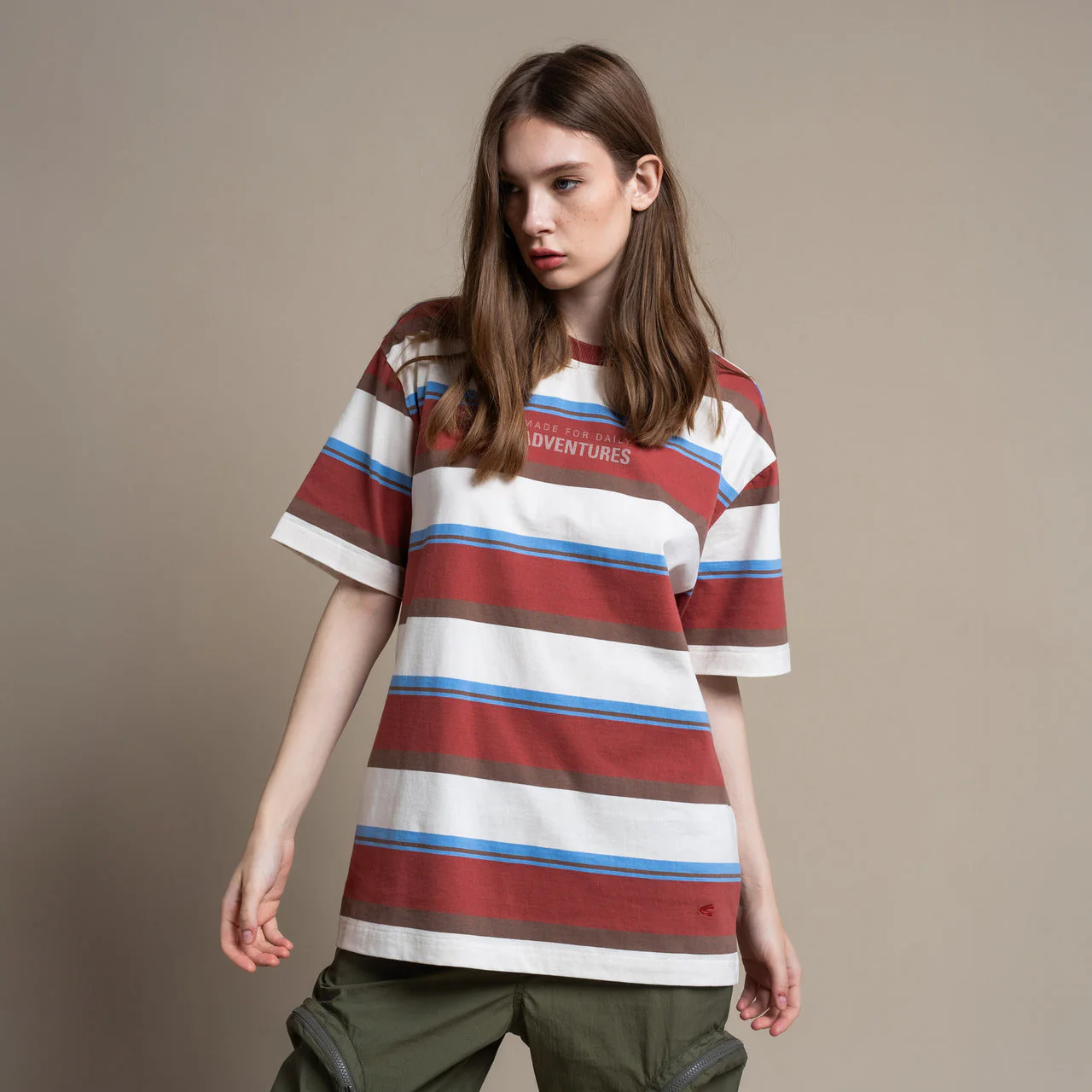C by camel active Unisex T-Shirt - Loose Fit Comfy Cotton Off White Tee 282-AW24C2845 - Image 4