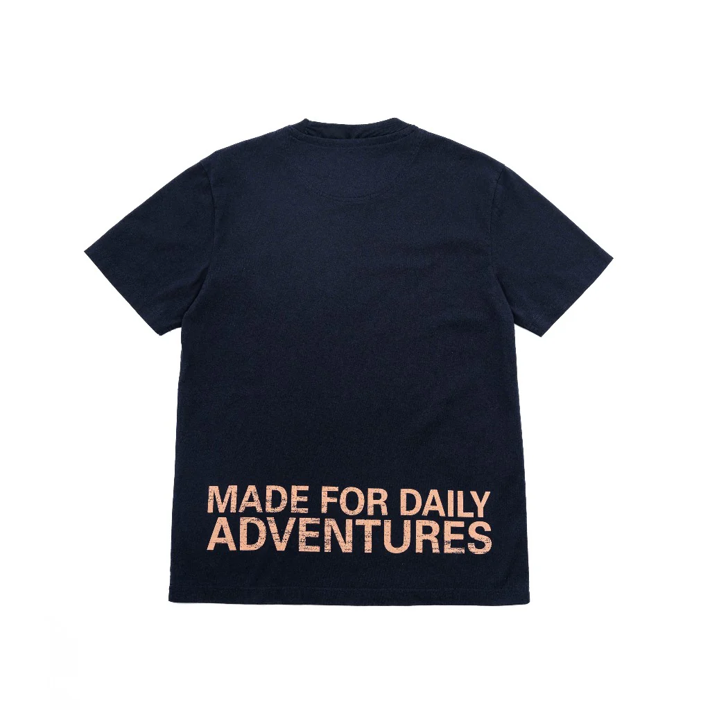 C by camel active Unisex T-shirt - Loose Fit Comfy Cotton Typographic Navy Blue Tee 282-SS24C2826 - Image 5