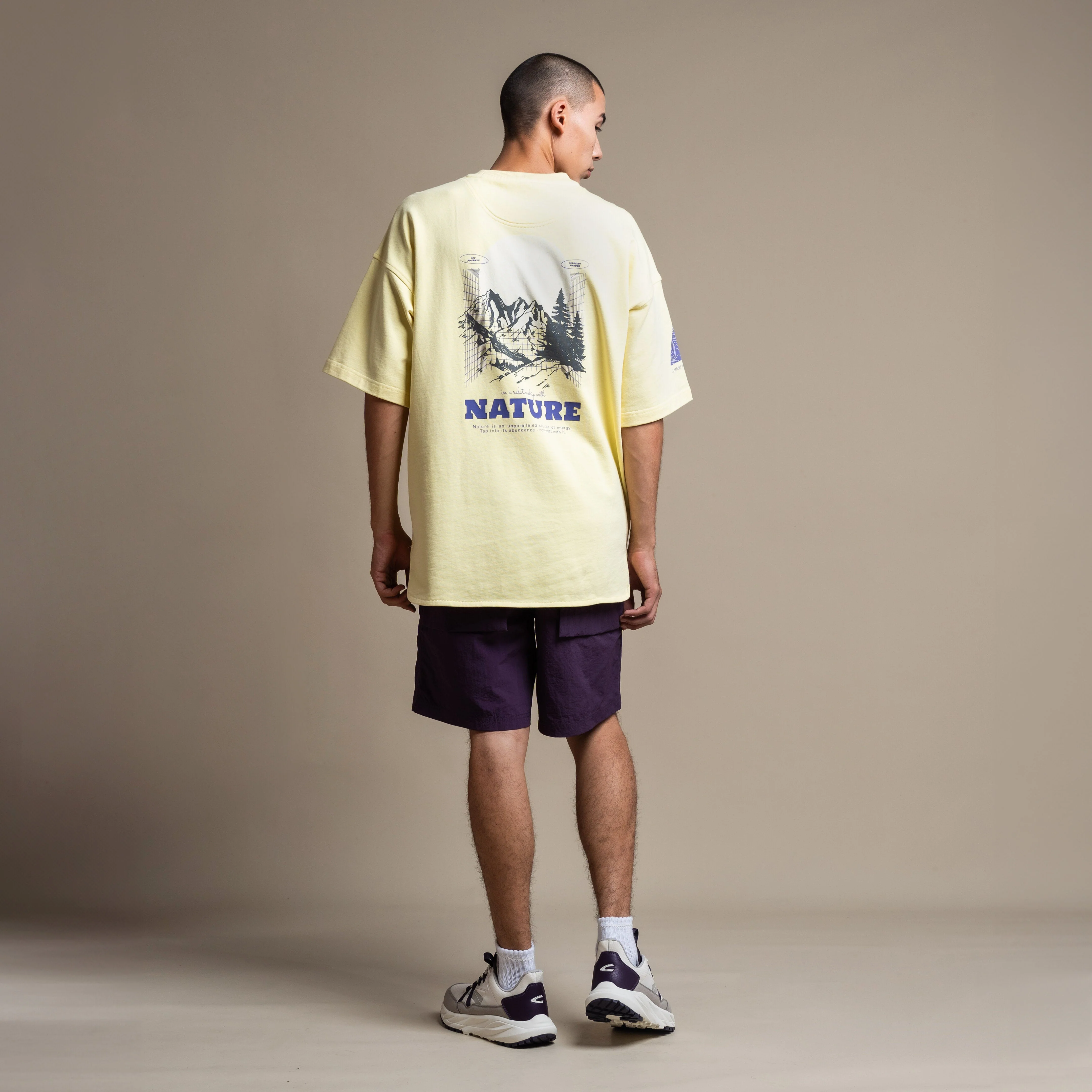 C by camel active Unisex T-Shirt - Oversized Absorbent Cotton Terry Lemon Yellow Tee 282-AW24C2850 - Image 3