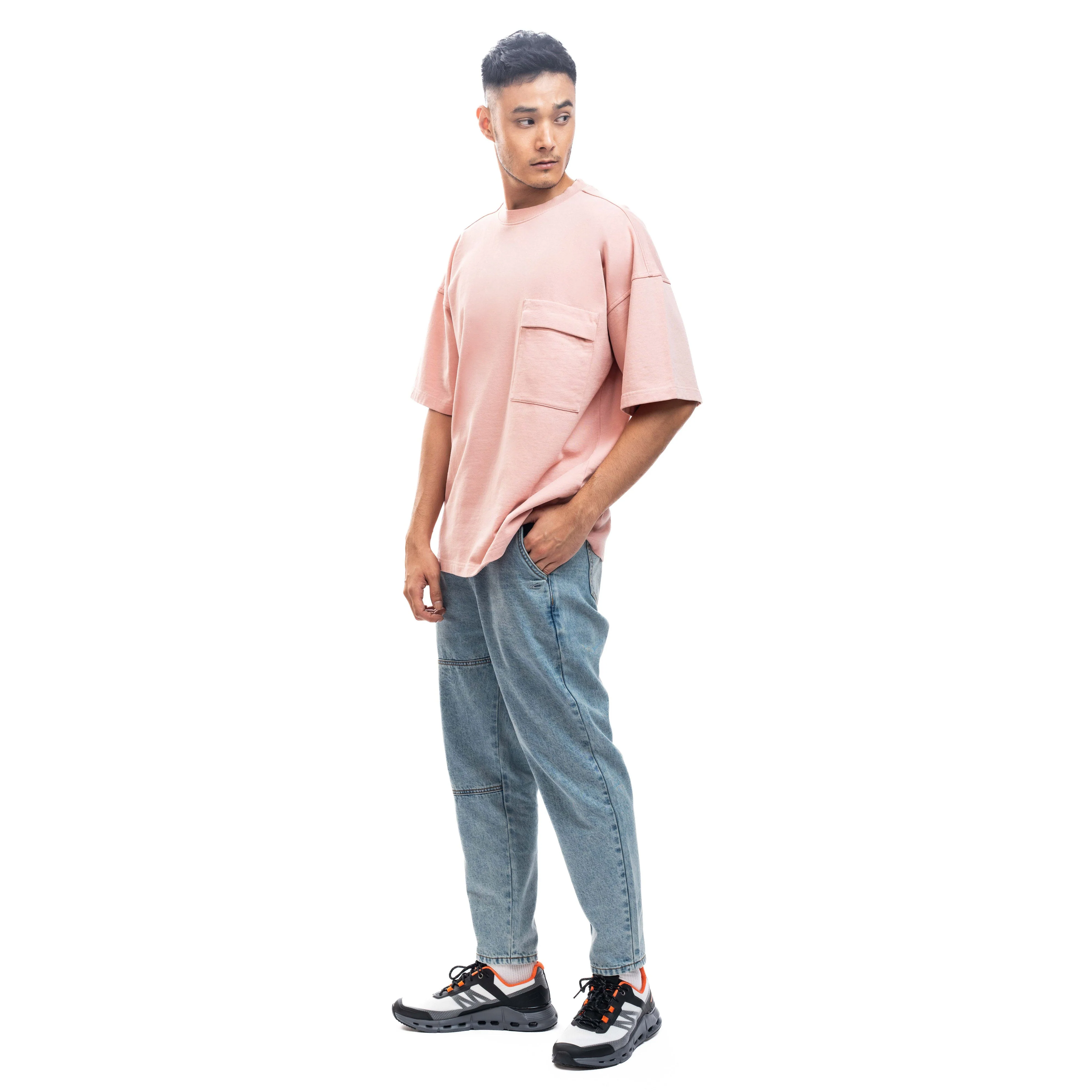 C by camel active Unisex T-shirt - Oversized Absorbent Cotton Terry Blush Pink Tee 282-SS24C2837 - Image 2