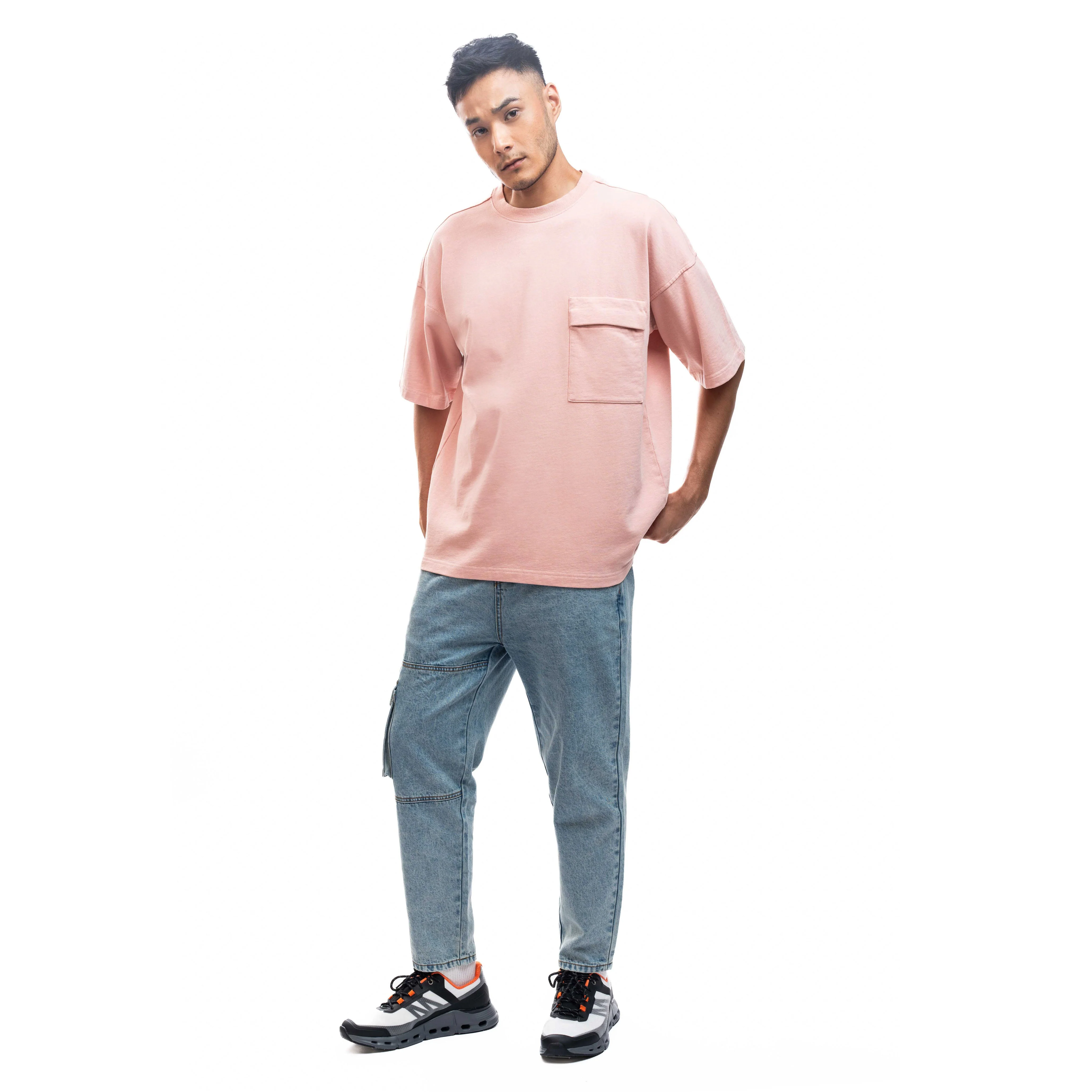 C by camel active Unisex T-shirt - Oversized Absorbent Cotton Terry Blush Pink Tee 282-SS24C2837 - Image 3
