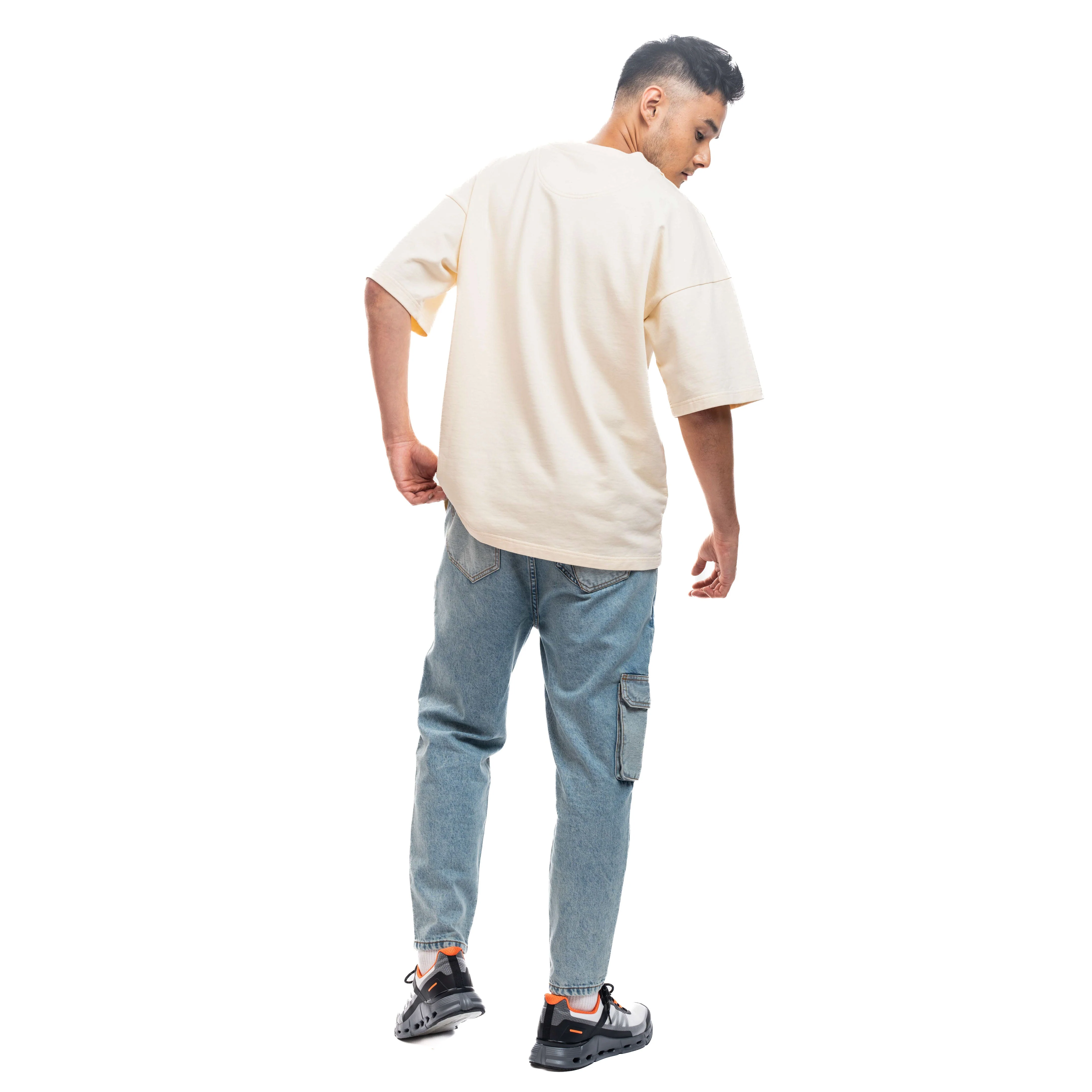 C by camel active Unisex T-shirt - Oversized Absorbent Cotton Terry Cream Tee 282-SS24C2836 - Image 3