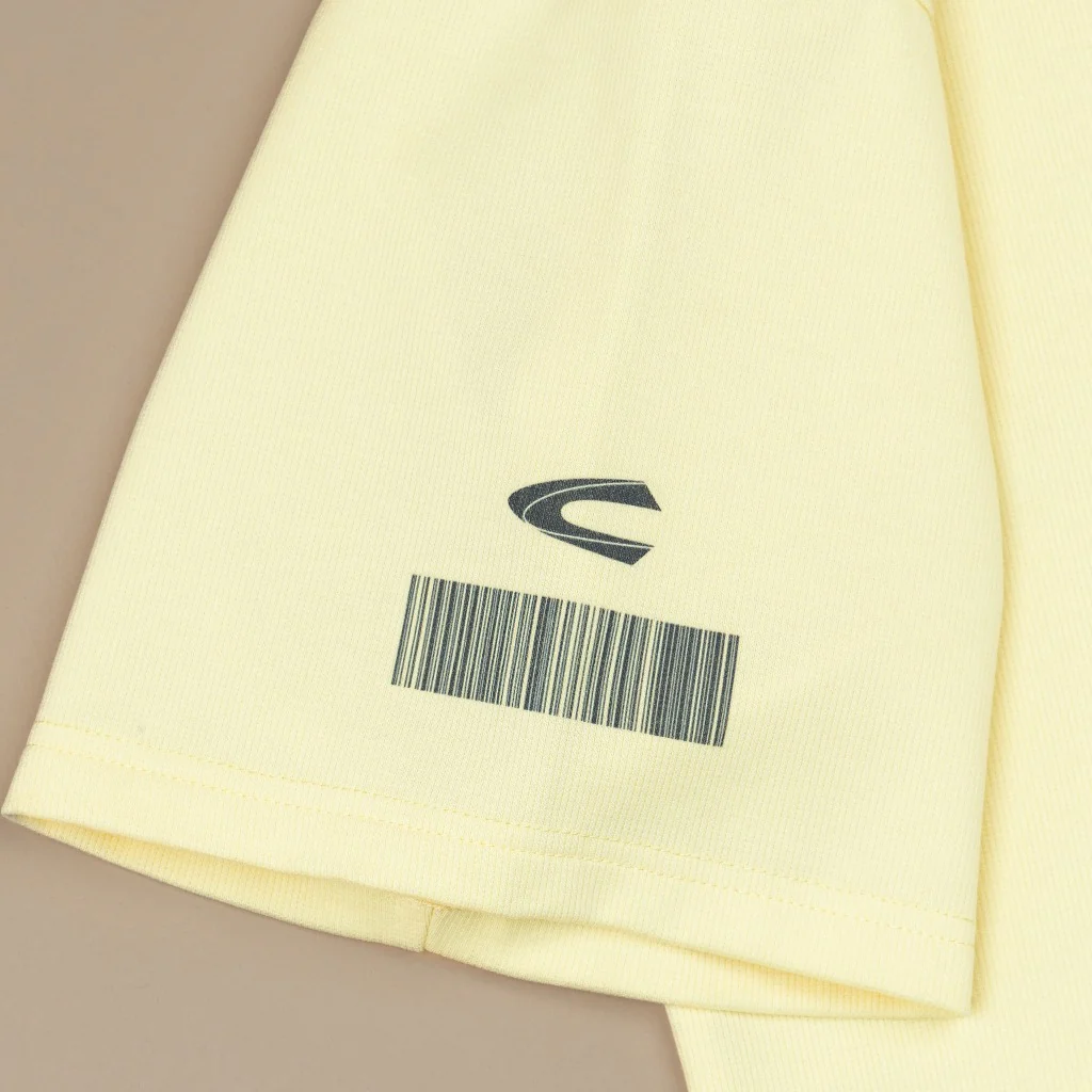 C by camel active Unisex T-shirt - Oversized Fit Premium Cotton Blend Light Yellow Tee 282-SS25C2880 - Image 7
