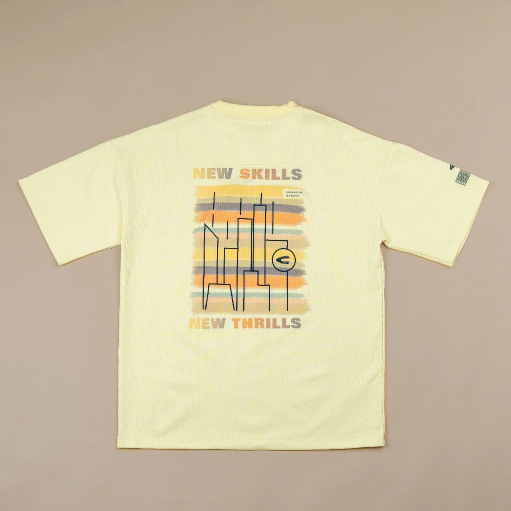 C by camel active Unisex T-shirt - Oversized Fit Premium Cotton Blend Light Yellow Tee 282-SS25C2880 - Image 8