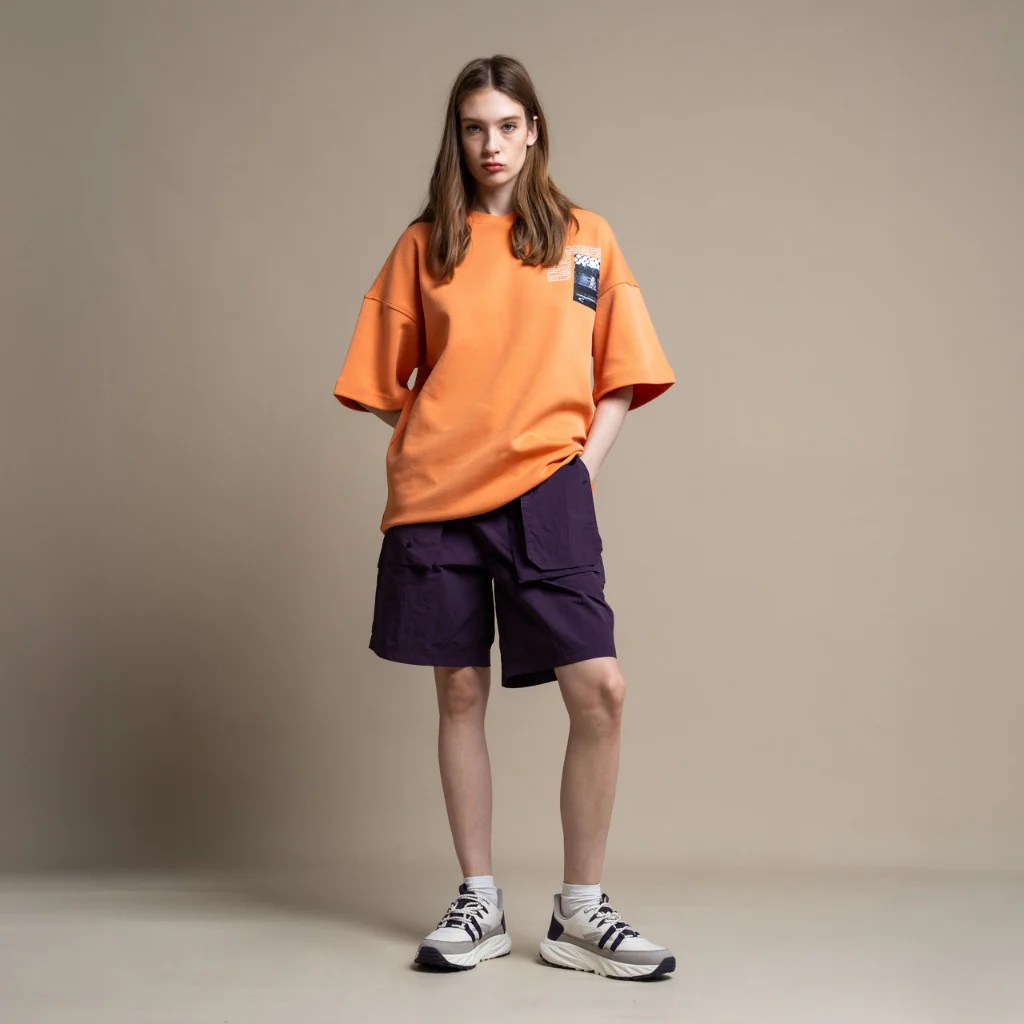 C by camel active Unisex T-Shirt - Oversized Smooth Cotton Poly Orange Tee 282-AW24C2847 - Image 7