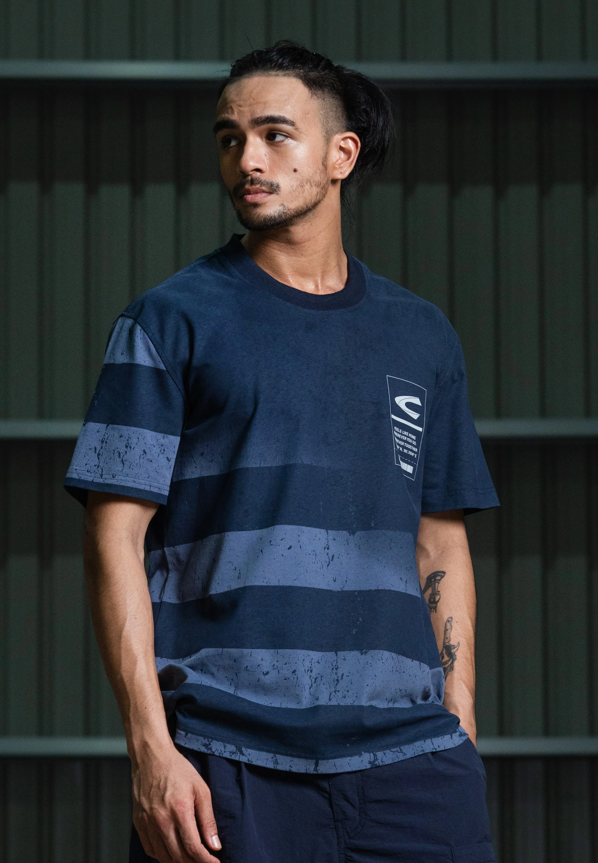 C by camel active Unisex T-Shirt - Loose Fit 100% Soft Cotton Mood Indigo Tee 282-Z25C2907