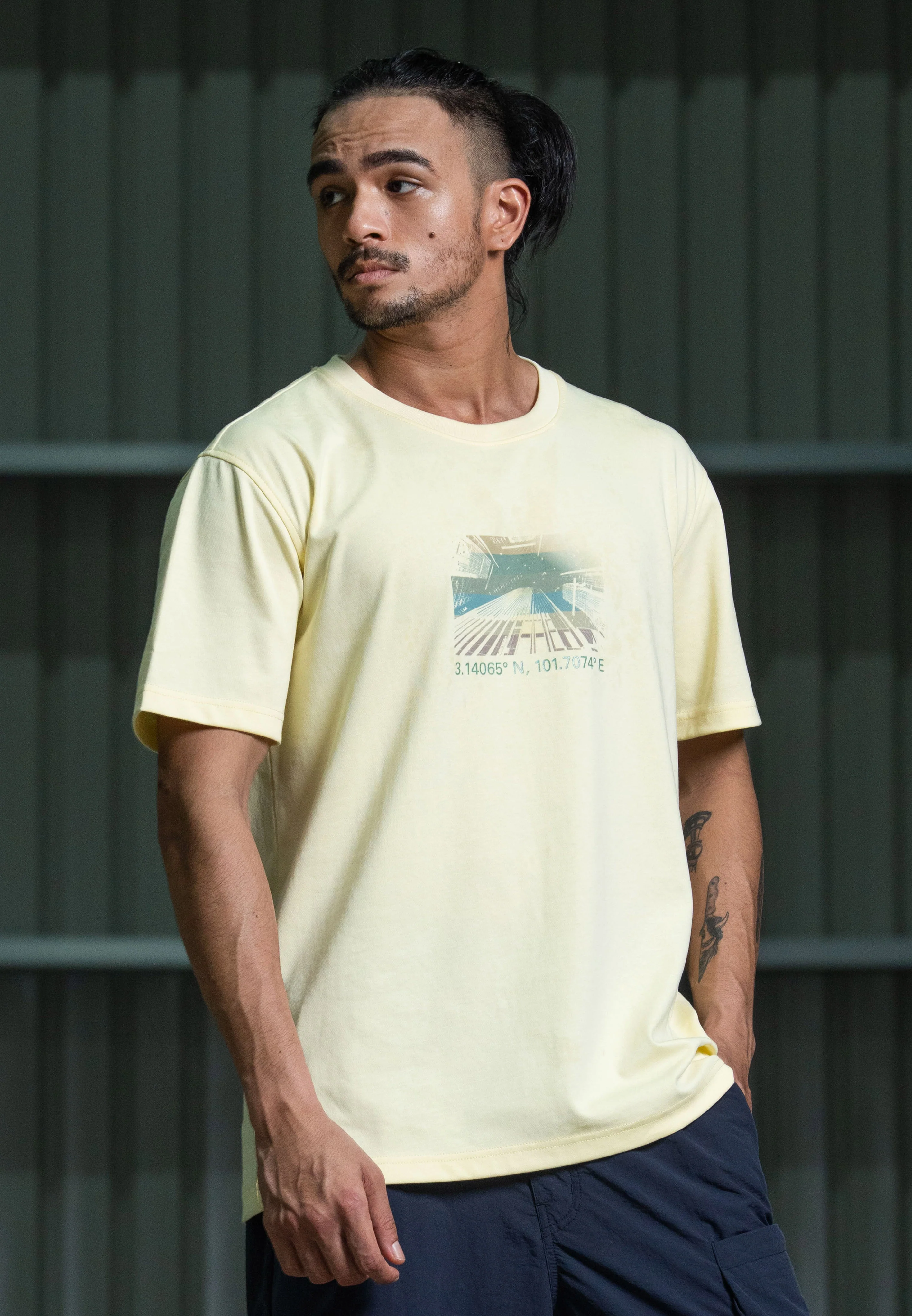 C by camel active Unisex T-Shirt - Loose Fit Durable Cotton-Poly Blend Lt Yellow Tee 282-Z25C2906 - Image 3
