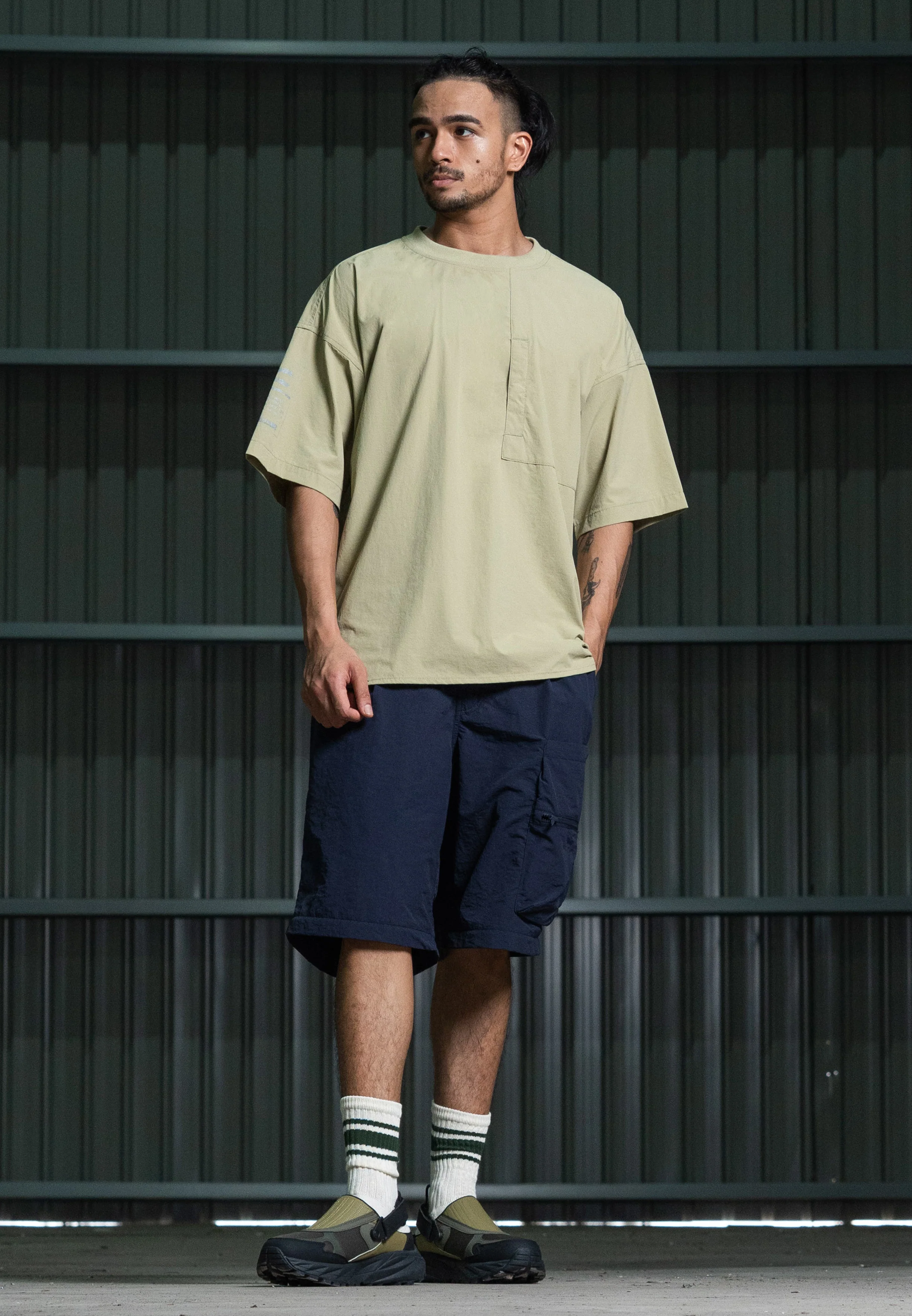 C by camel active Unisex T-Shirt - Oversized Stretchfit Nylon-Spandex Blend Lite Olive Tee 282-Z25C2904 - Image 6