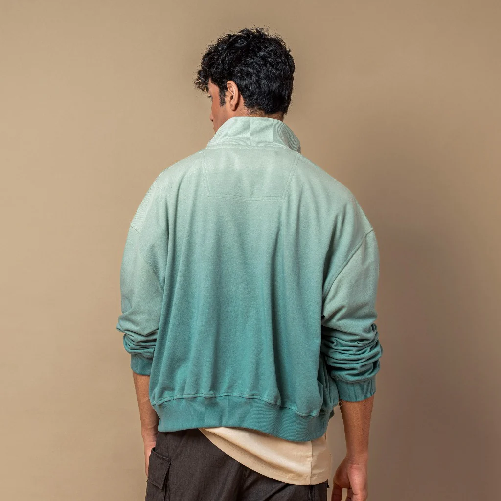 C by camel active Unisex Track Jacket - Oversized Cropped Fit Comfy Cotton Mint Jacket 291-SS25CF217 - Image 4
