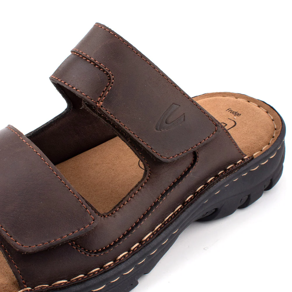 camel active Leather Slip On Sandals Men Coffee FRUDGE 892413-ES3SV-33 - Image 5