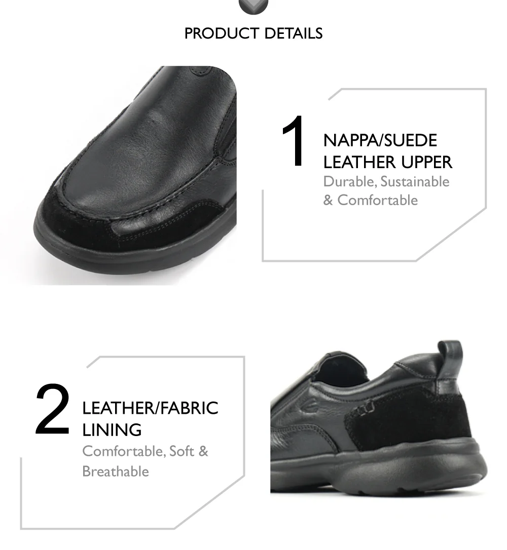 camel active  Leather Slip On Shoes Men Black PEDRIX-852508-TE1-1 - Image 8