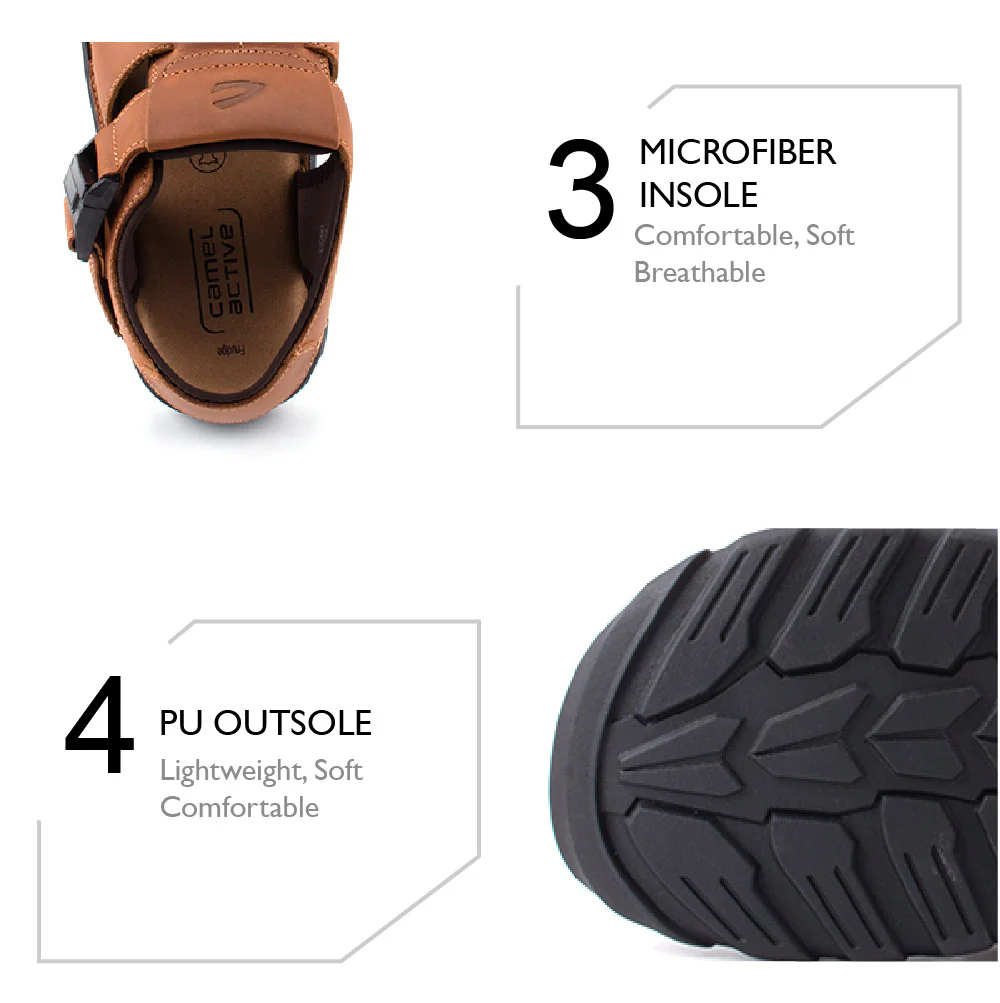 camel active Leather Strap Sandals Men Coffee FRUDGE 892413-ES4SV-8 - Image 8