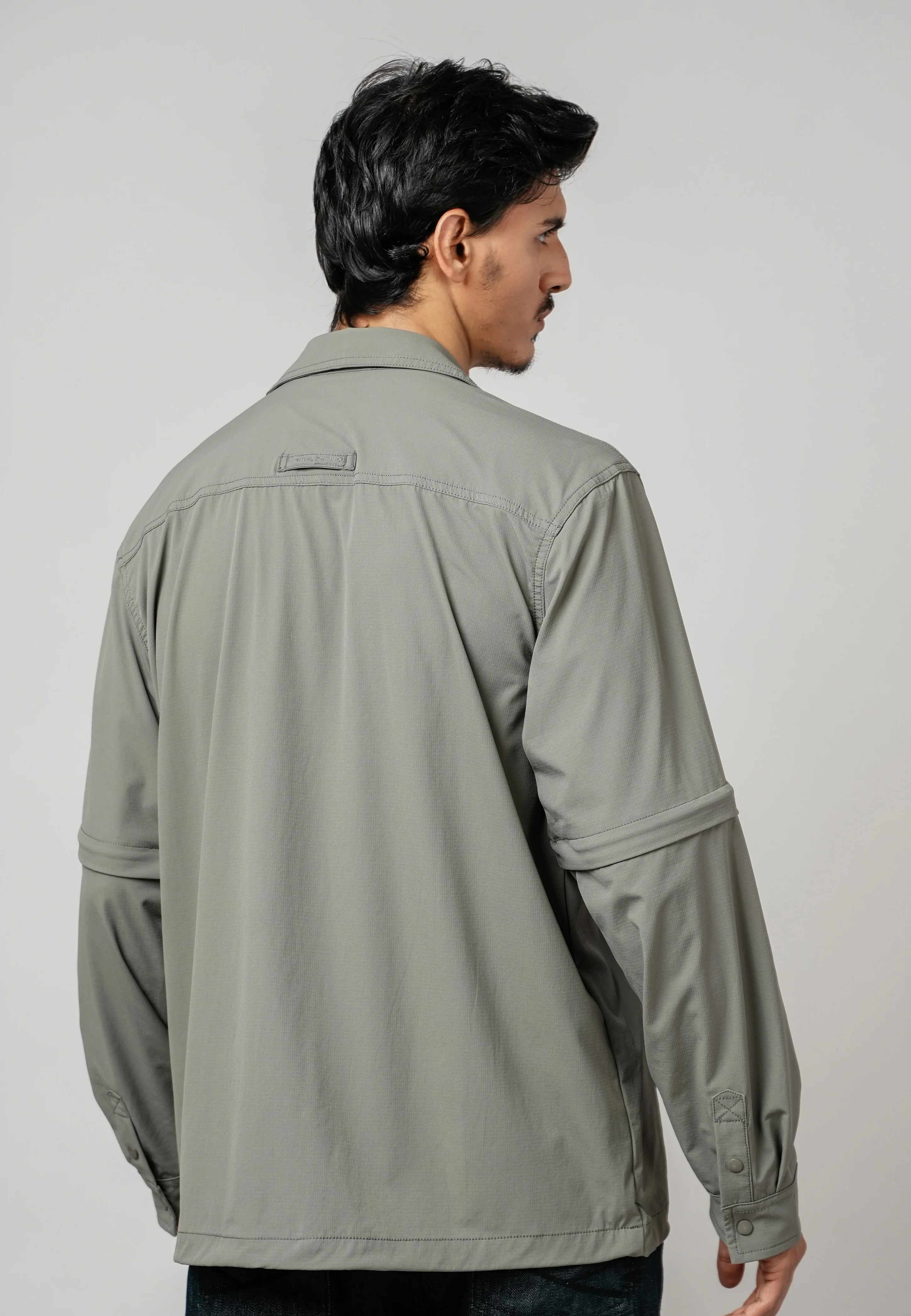 camel active Men Adaptable Shacket - Regular Fit Performance Nylon-Spandex Grey Shacket 600-Z25HK0272 - Image 5