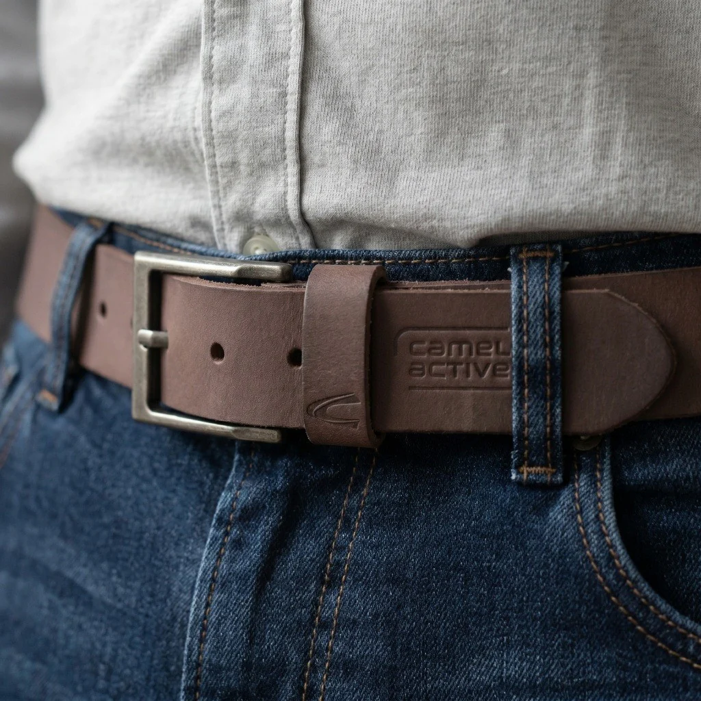 camel active Men Belt Genuine Leather Brown (1626HBRG-20#BRN) - Image 2