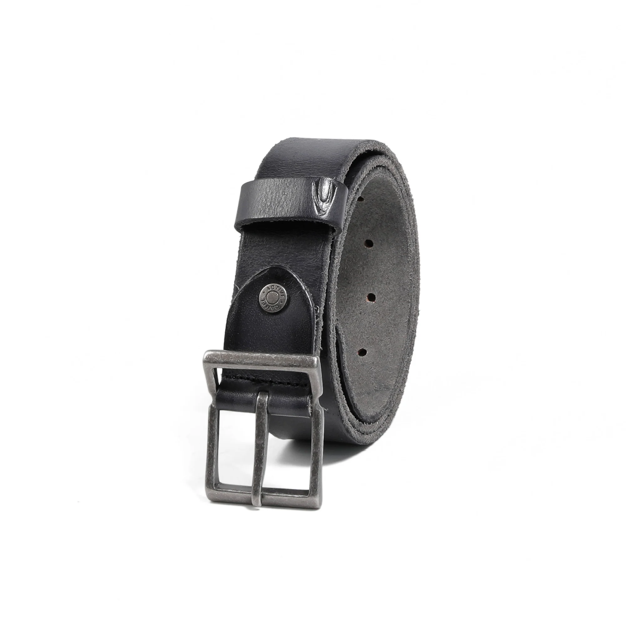 Genuine Leather Belt Burnished Finished Black 1698HRG-24#BLK