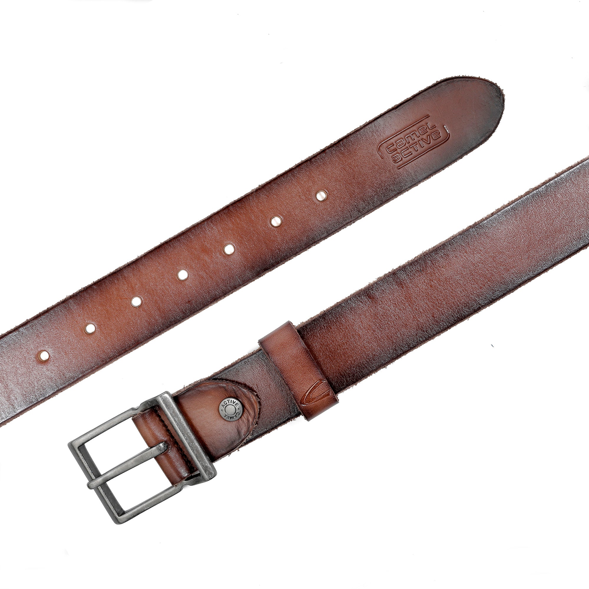 Genuine Leather Belt Burnished Finished Brown 1700HRG-24#BRN - Image 3