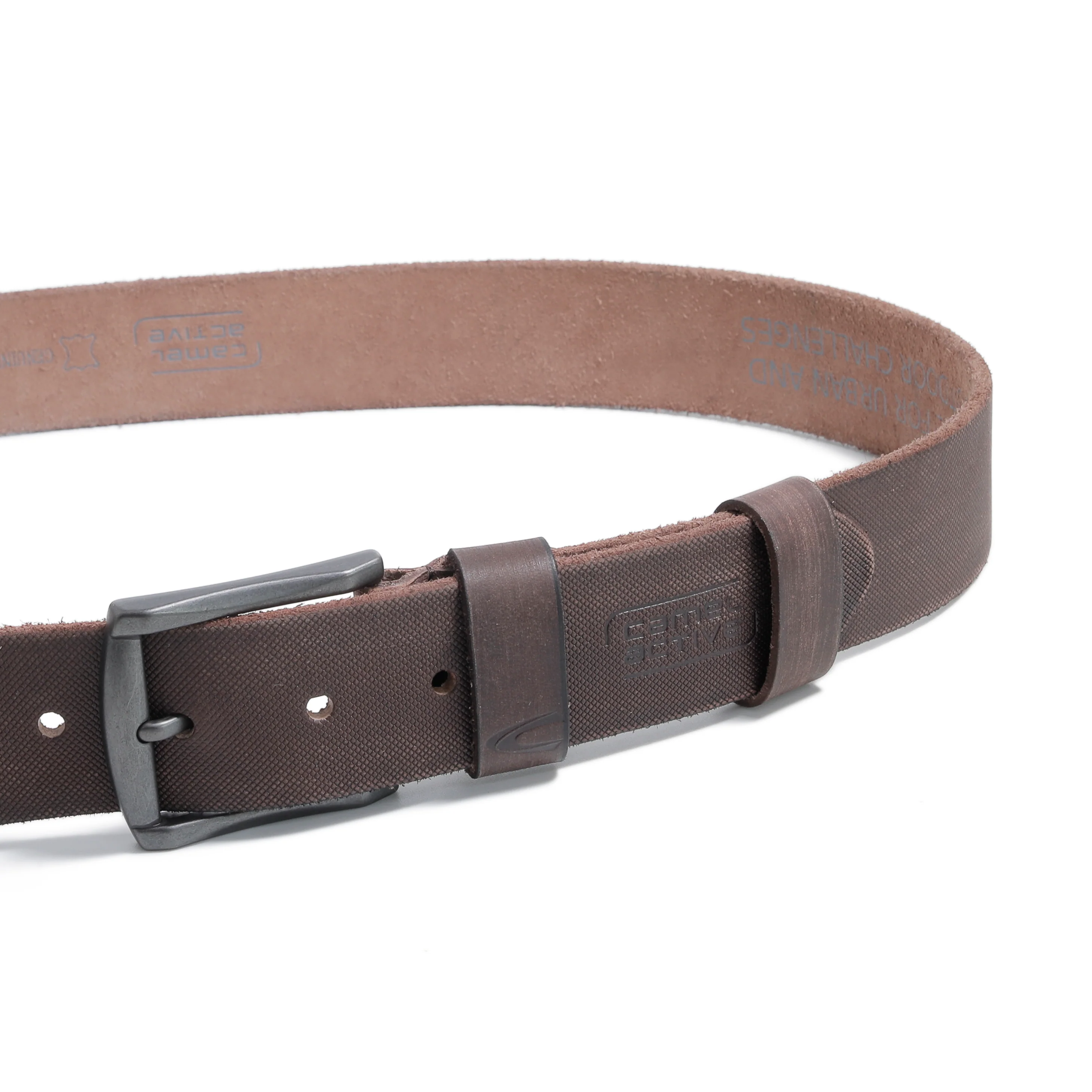 Genuine Leather Belt Embossed Texture Dark Brown 1710HRG-25#DBN - Image 2