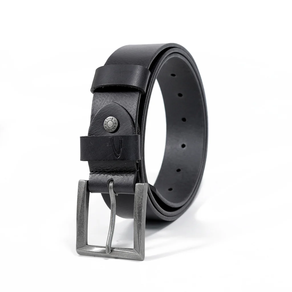 Genuine Leather Belt Grainy Finished Black 1665BRG-23#BLK