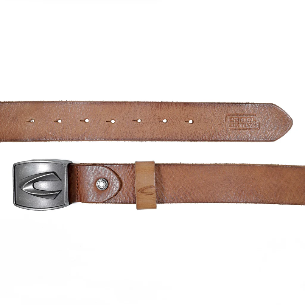 Genuine Leather Belt Irregular Finished With Raw Edge Brown 1659HRG-23#BRN - Image 3