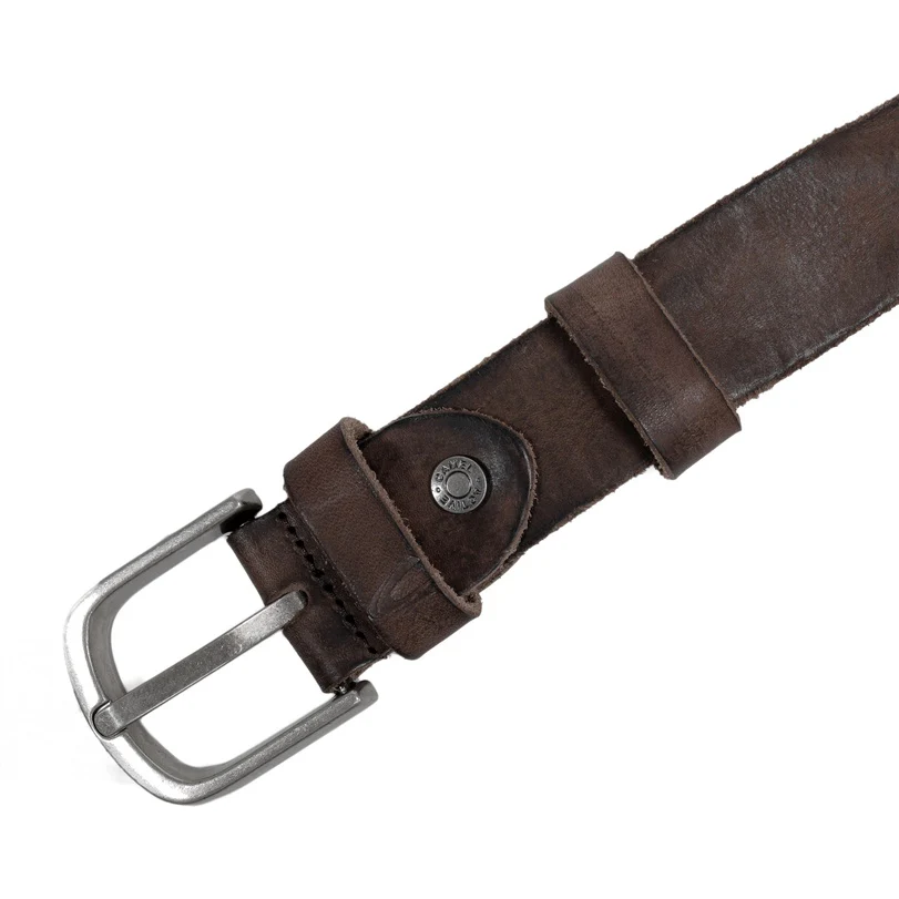 Genuine Leather Belt Irregular Finished With Raw Edge Dark Brown (1652HRG-22#DBN) - Image 4